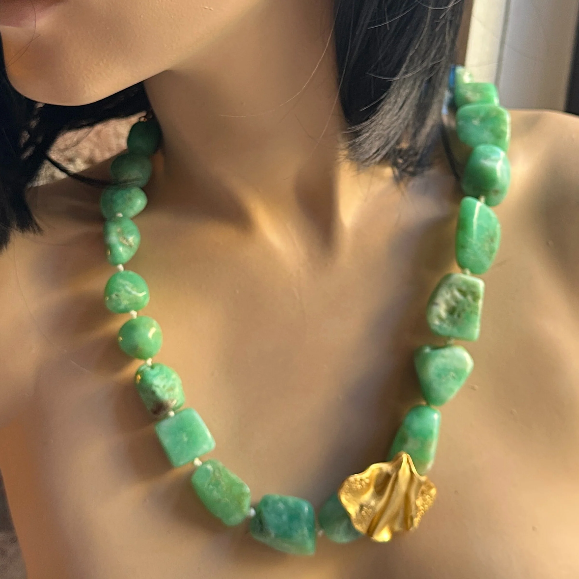 Chrysoprase Chunky Necklace - Image 2