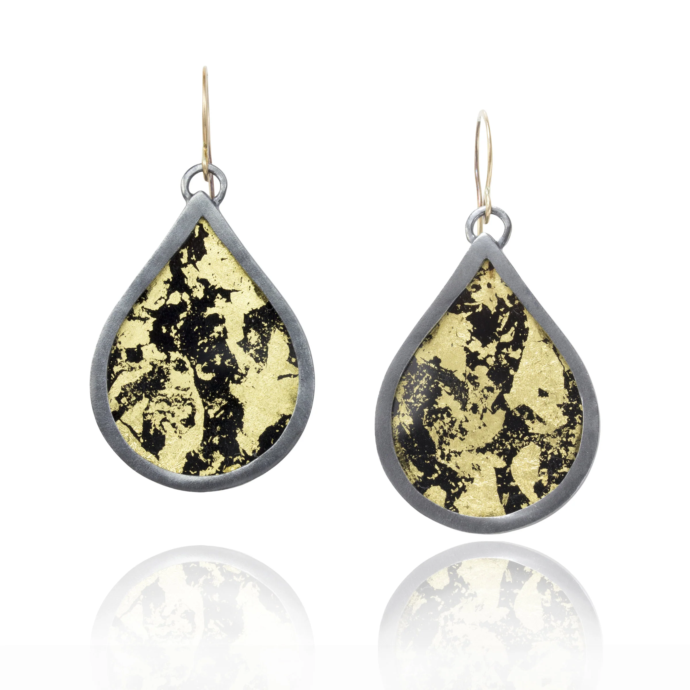 Golden Teardrop Earrings - Large