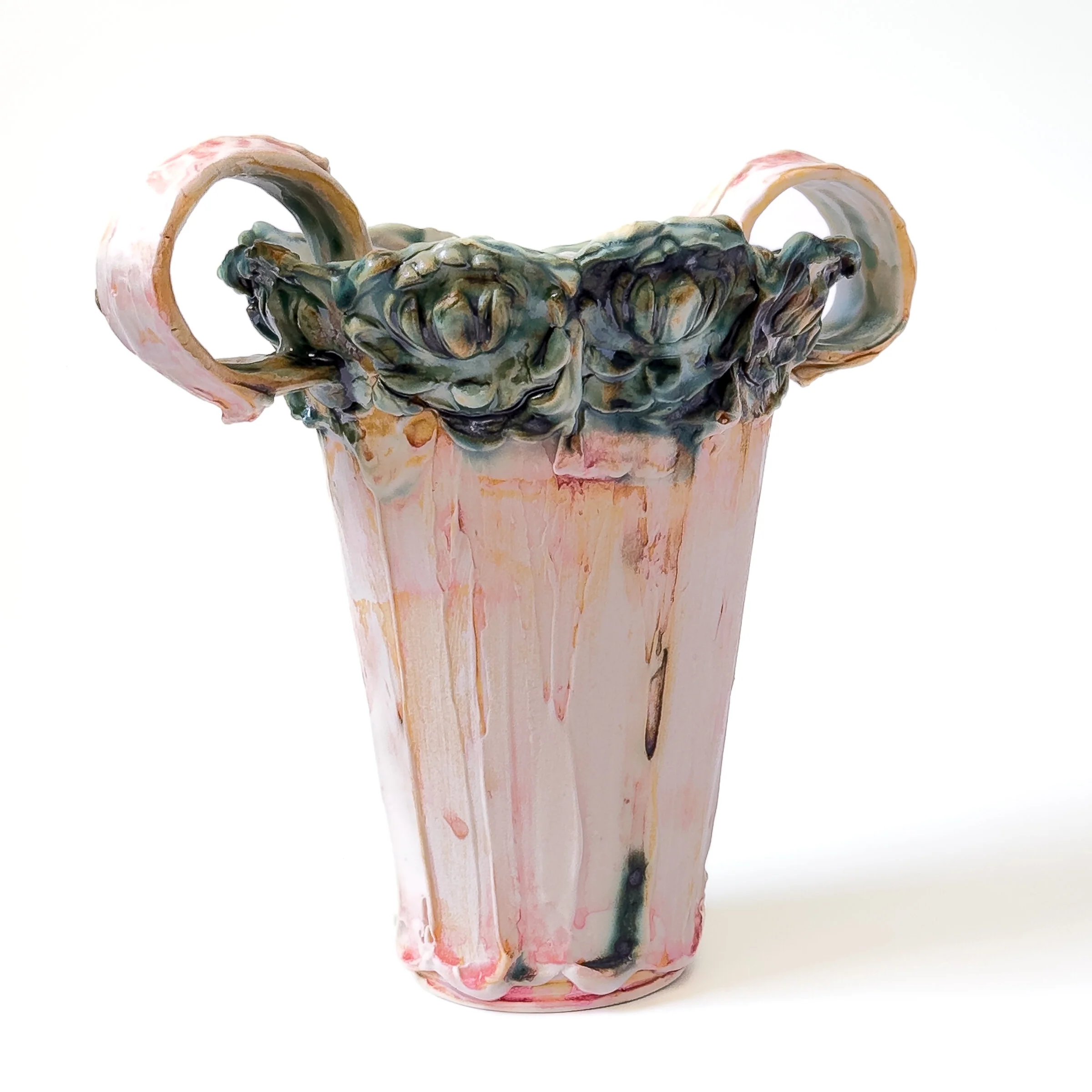 Green and Pink Romantic Vase - Image 4