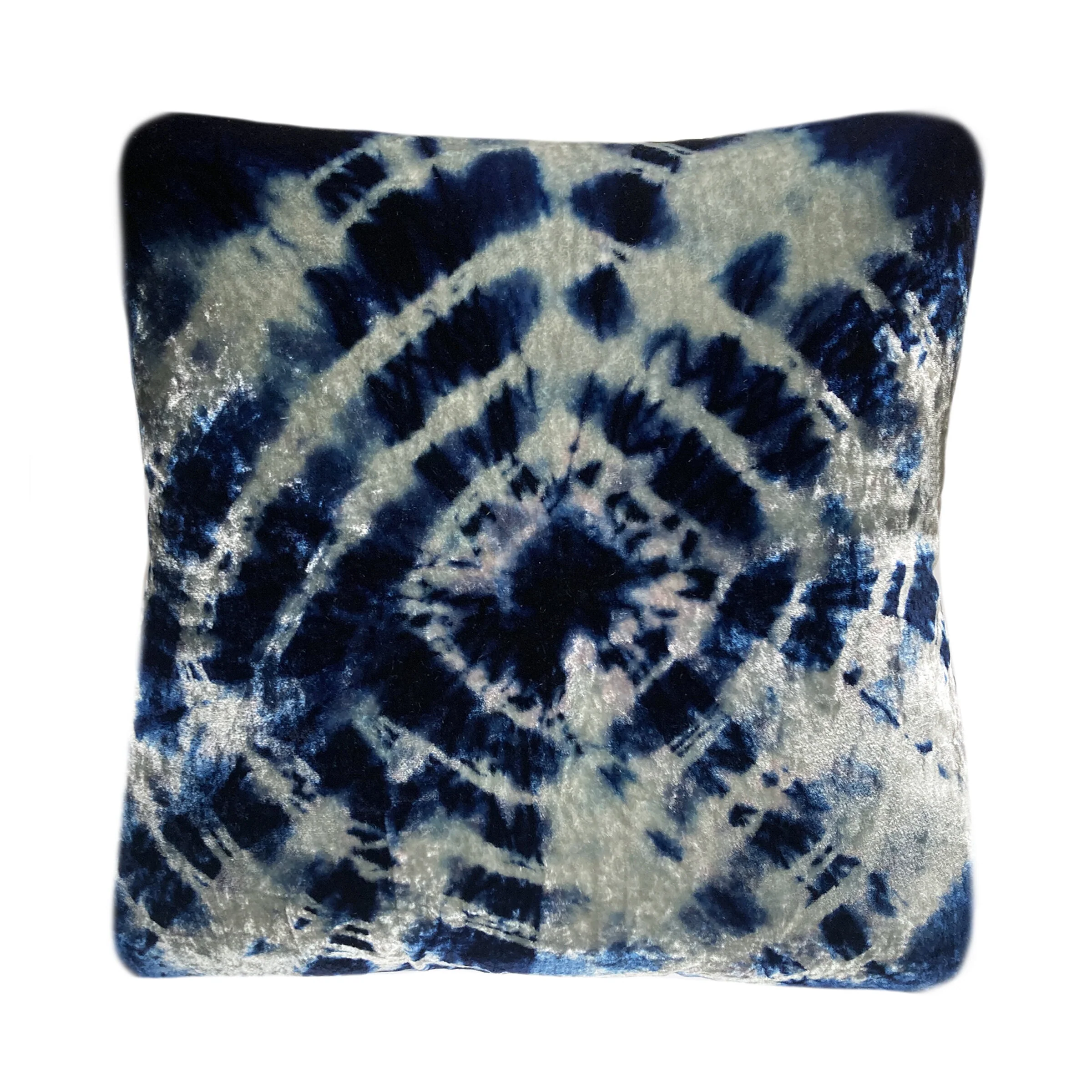 Halo Pattern Velvet Pillow - Silver, Standard