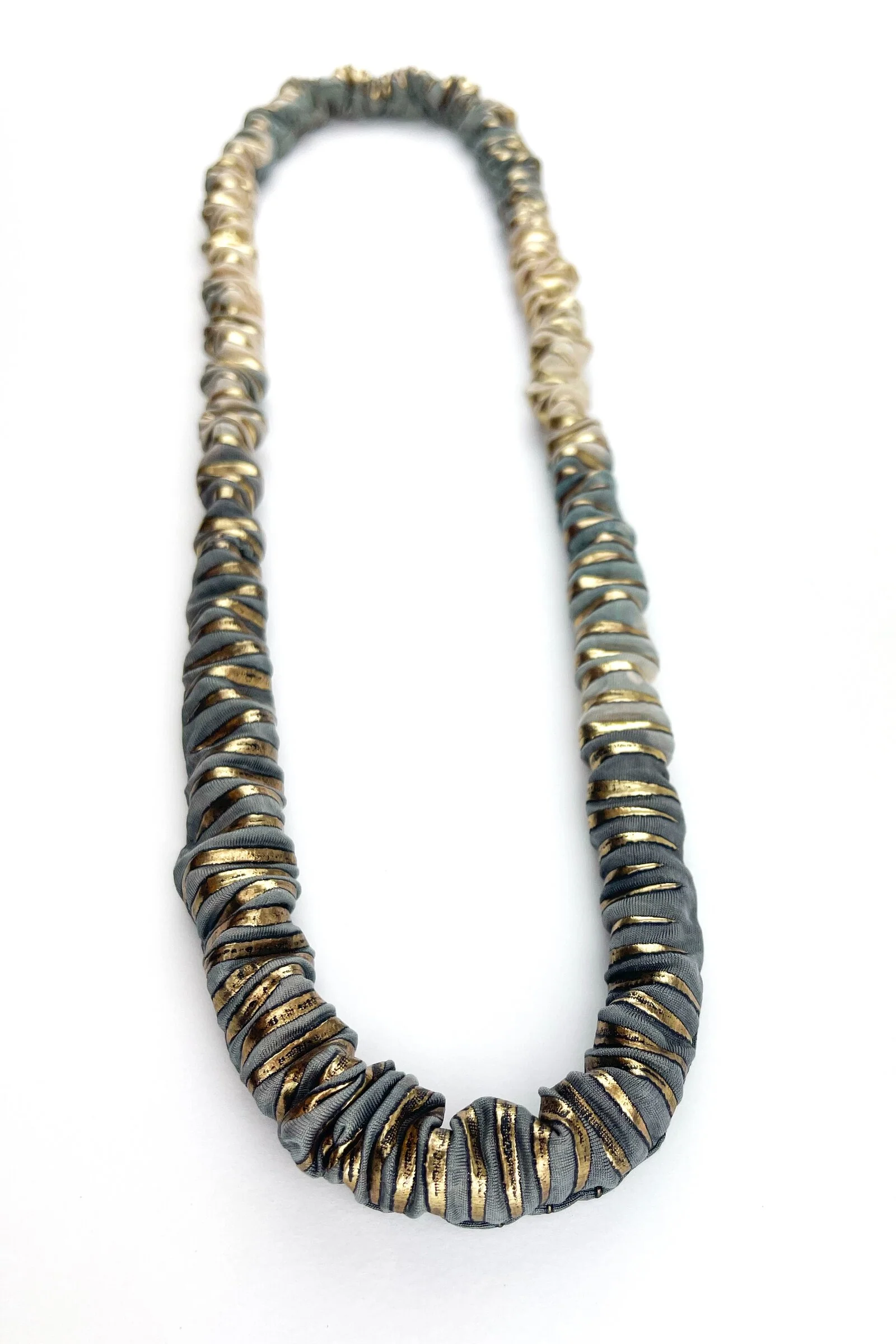 Hand-Dyed Gold Print Necklace - Image 3