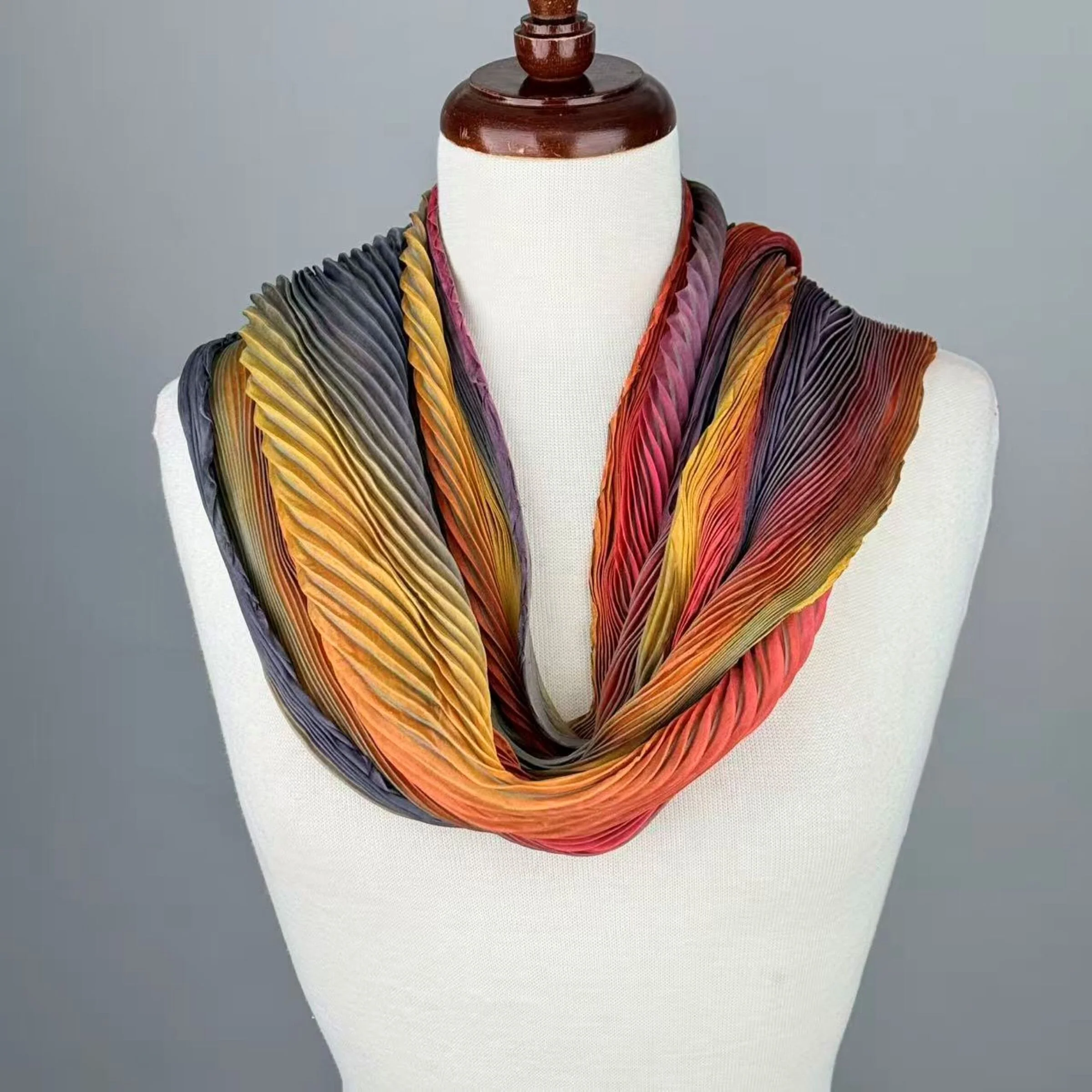 Hand Dyed Silk Shibori Shawl - Image 4