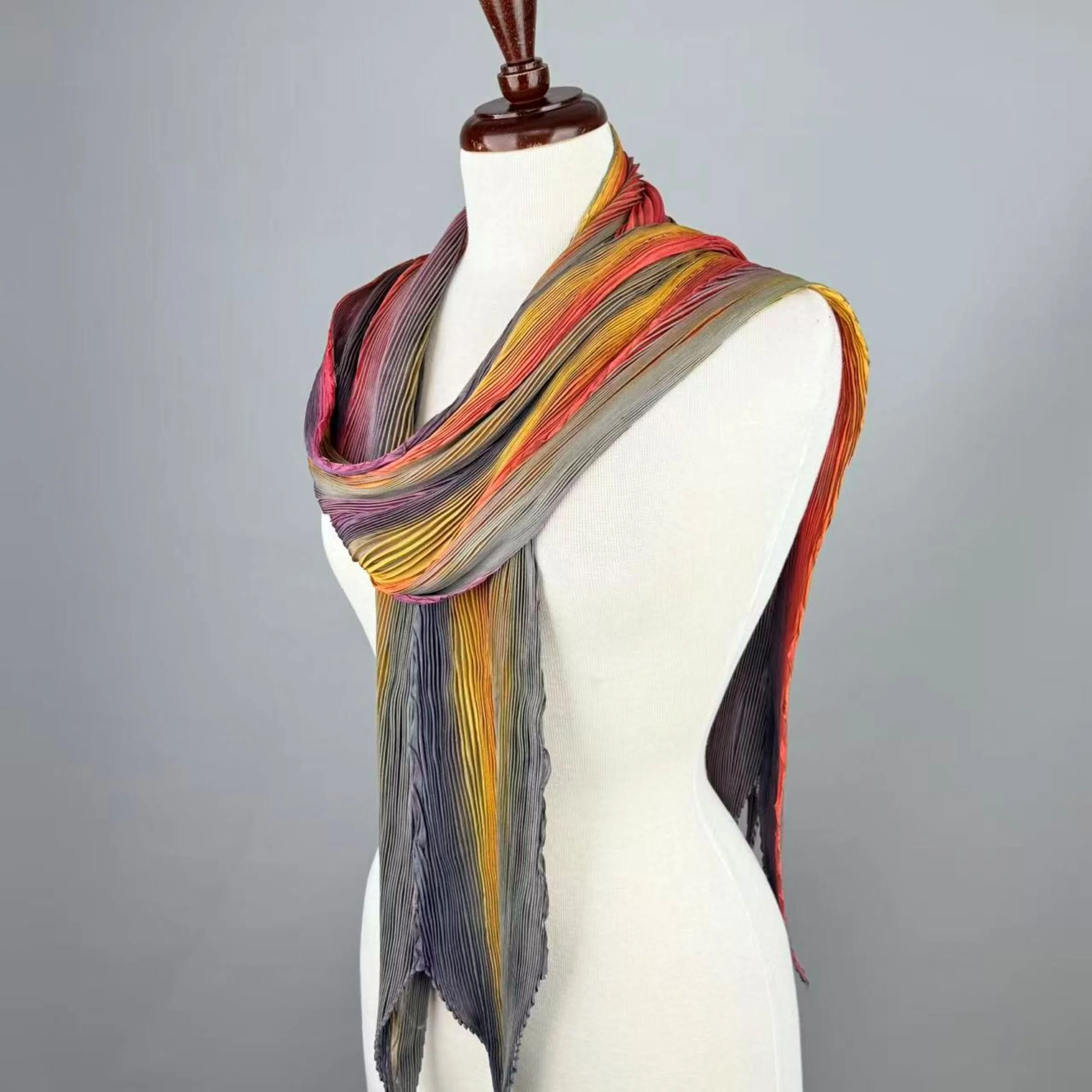 Hand Dyed Silk Shibori Shawl - Image 6