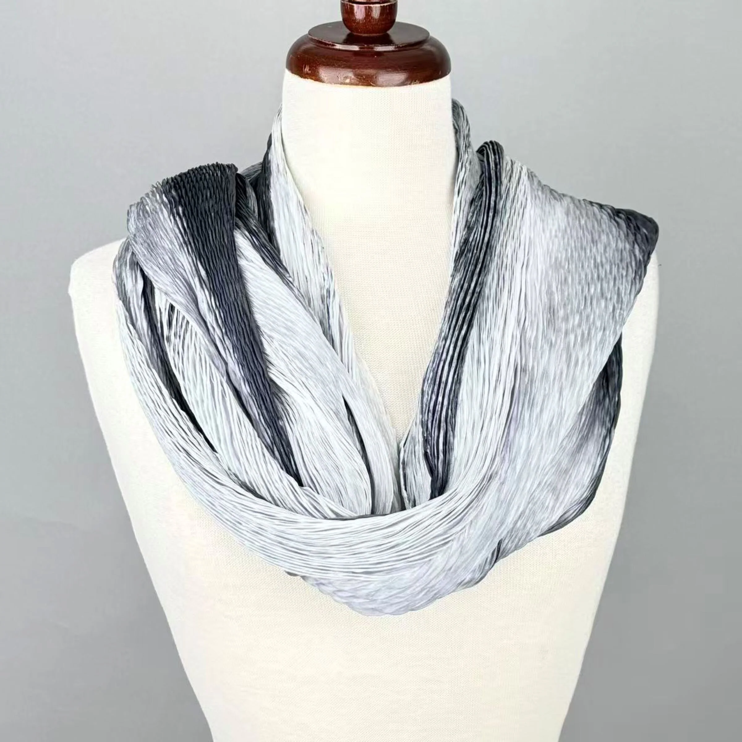 Hand Dyed Silk Shibori Shawl - Image 3