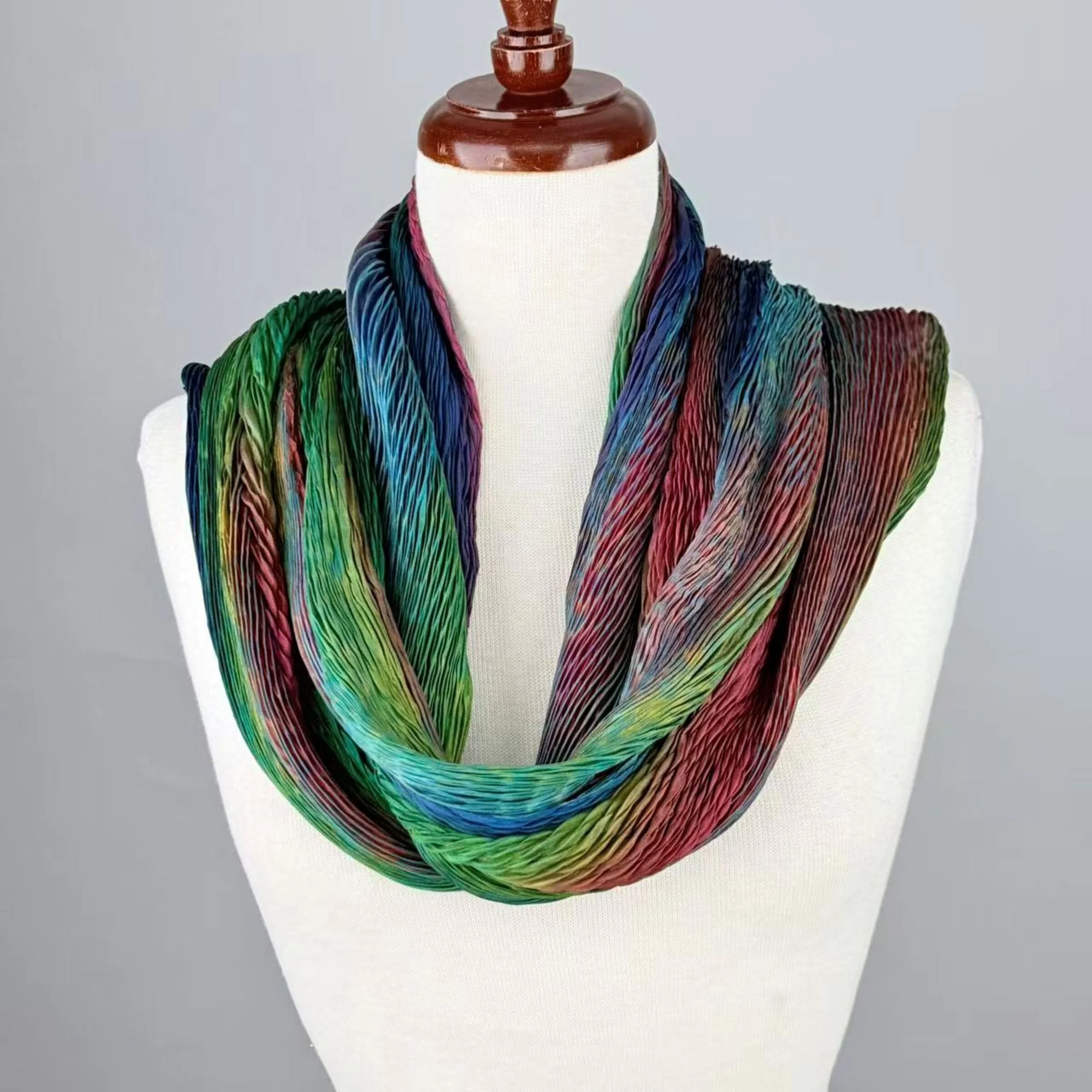 Hand Dyed Silk Shibori Shawl - Image 7