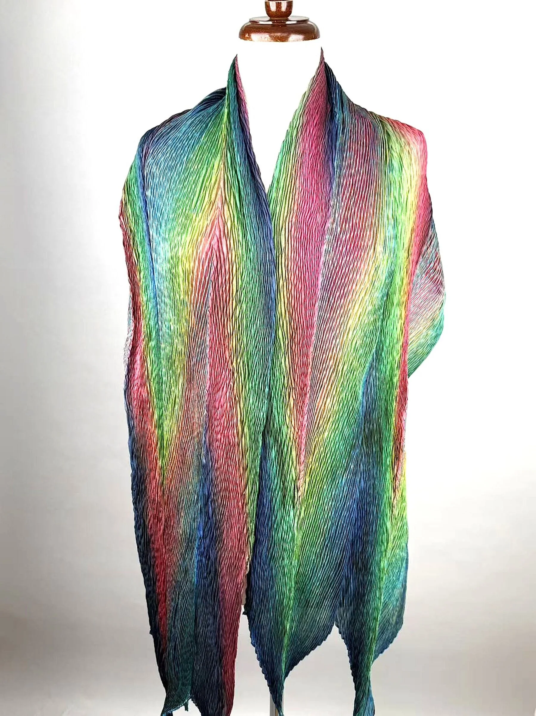 Hand Dyed Silk Shibori Shawl - Image 8