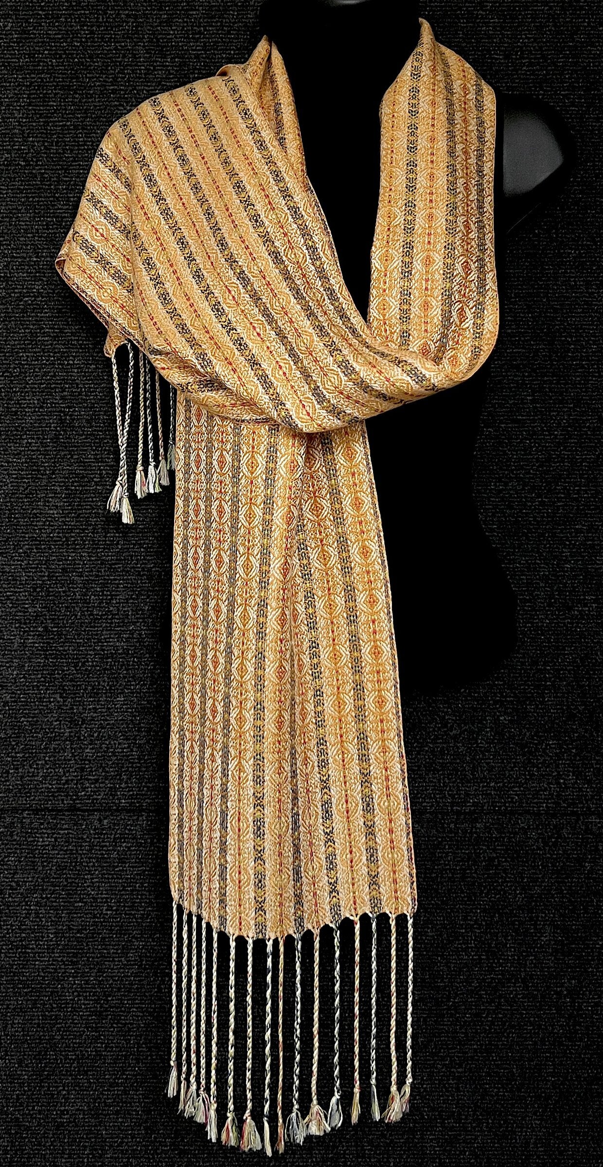 Handwoven Reversible Scarf - Sundance Circles