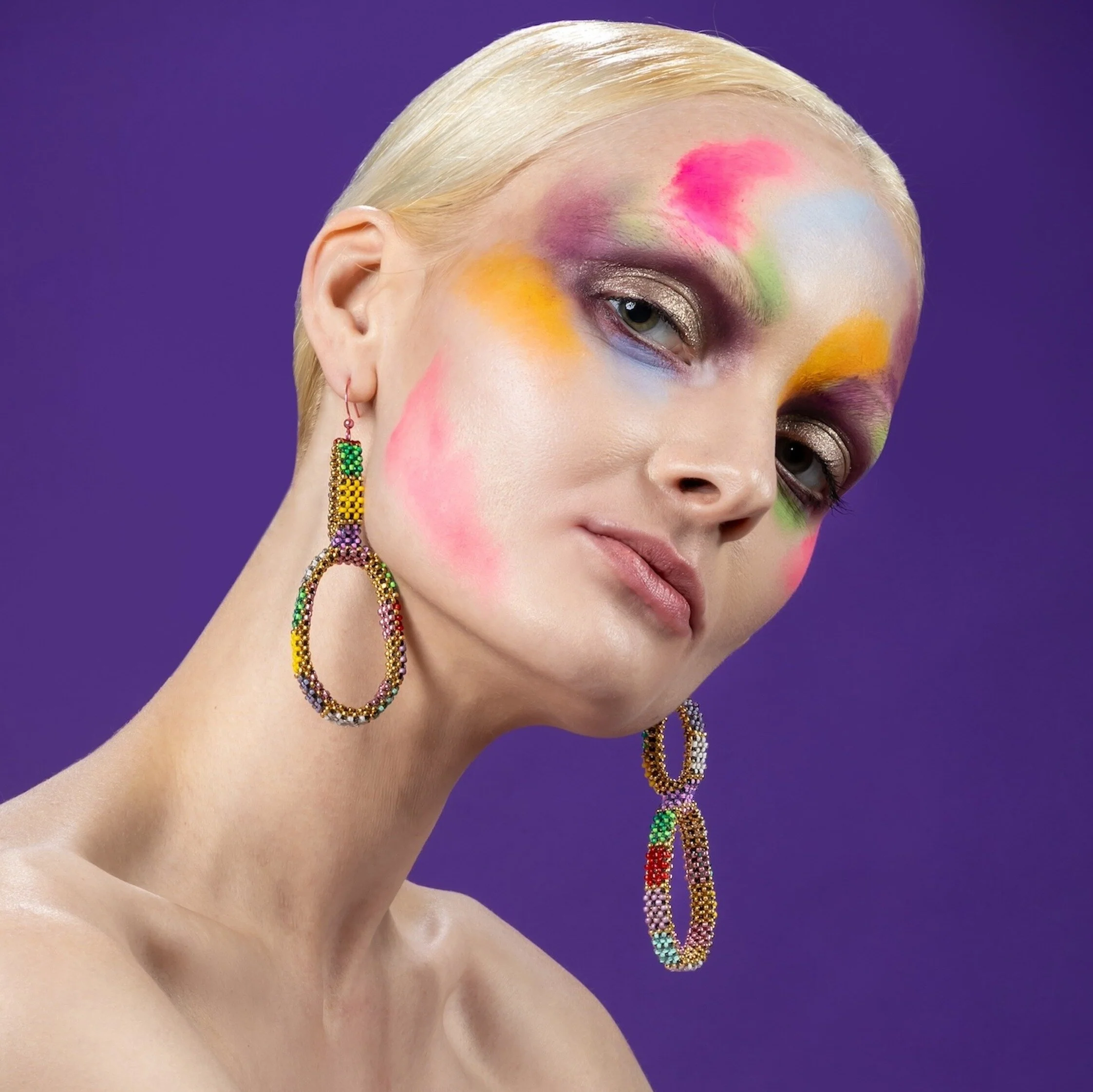 Harlequin Double Hoops Earrings - Image 3