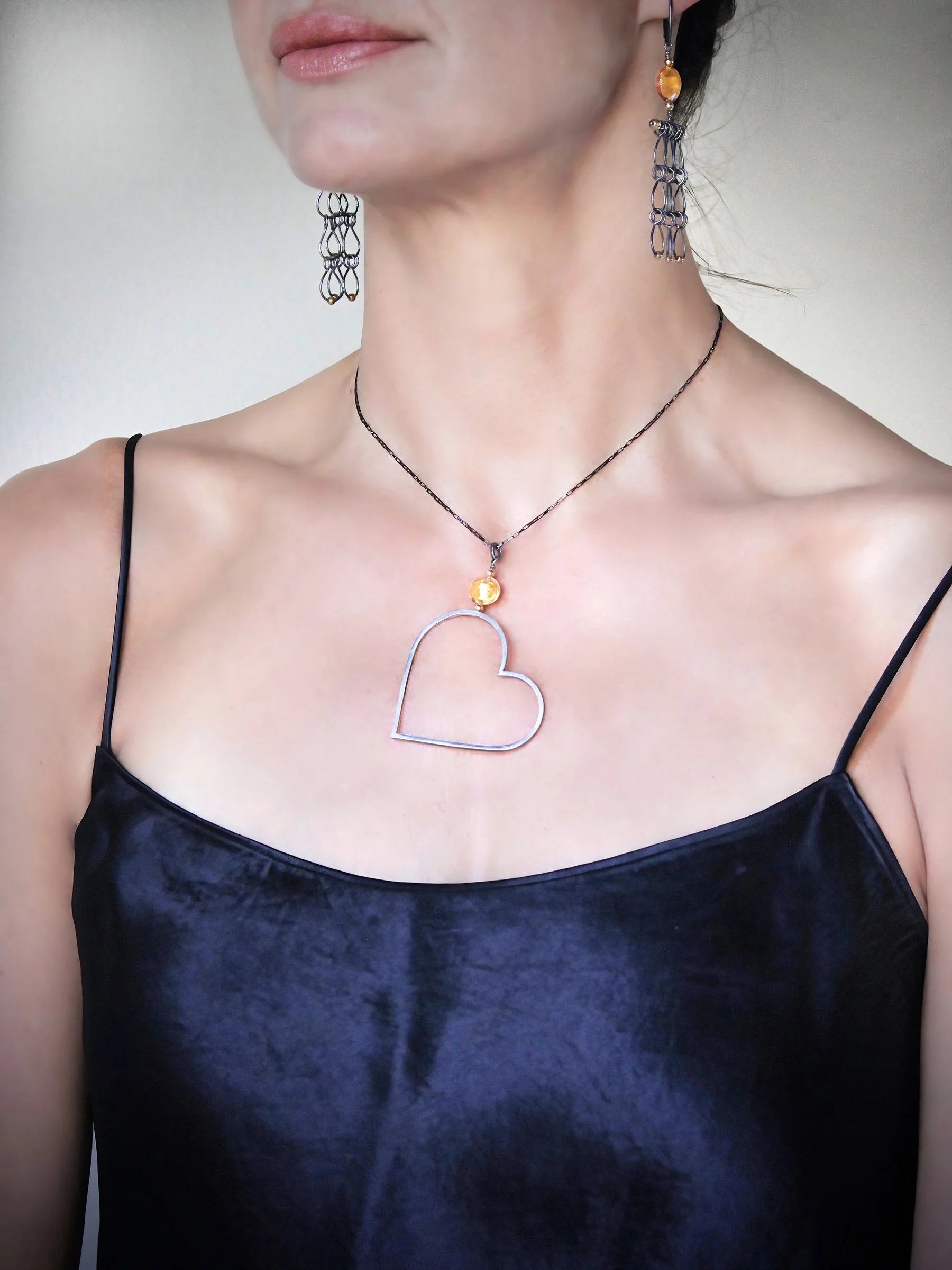 Heart/Murano Glass Necklace - Image 2
