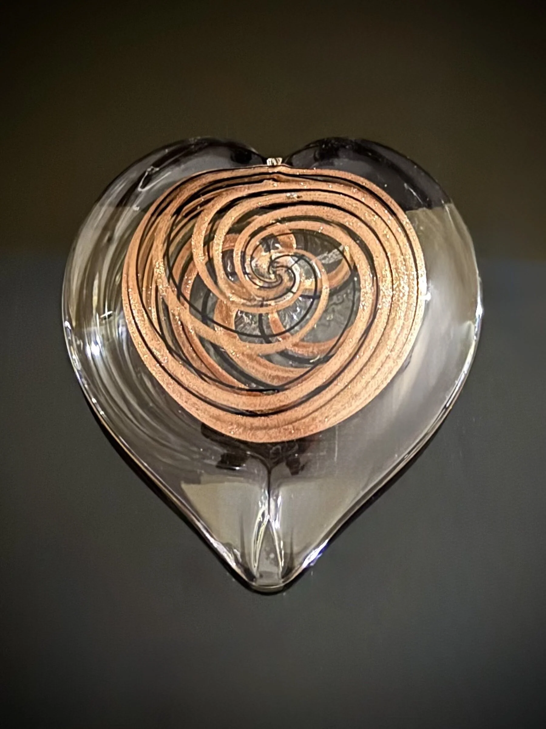 Hearts of Gold Aventurine - Black Cane and Gold Spiral