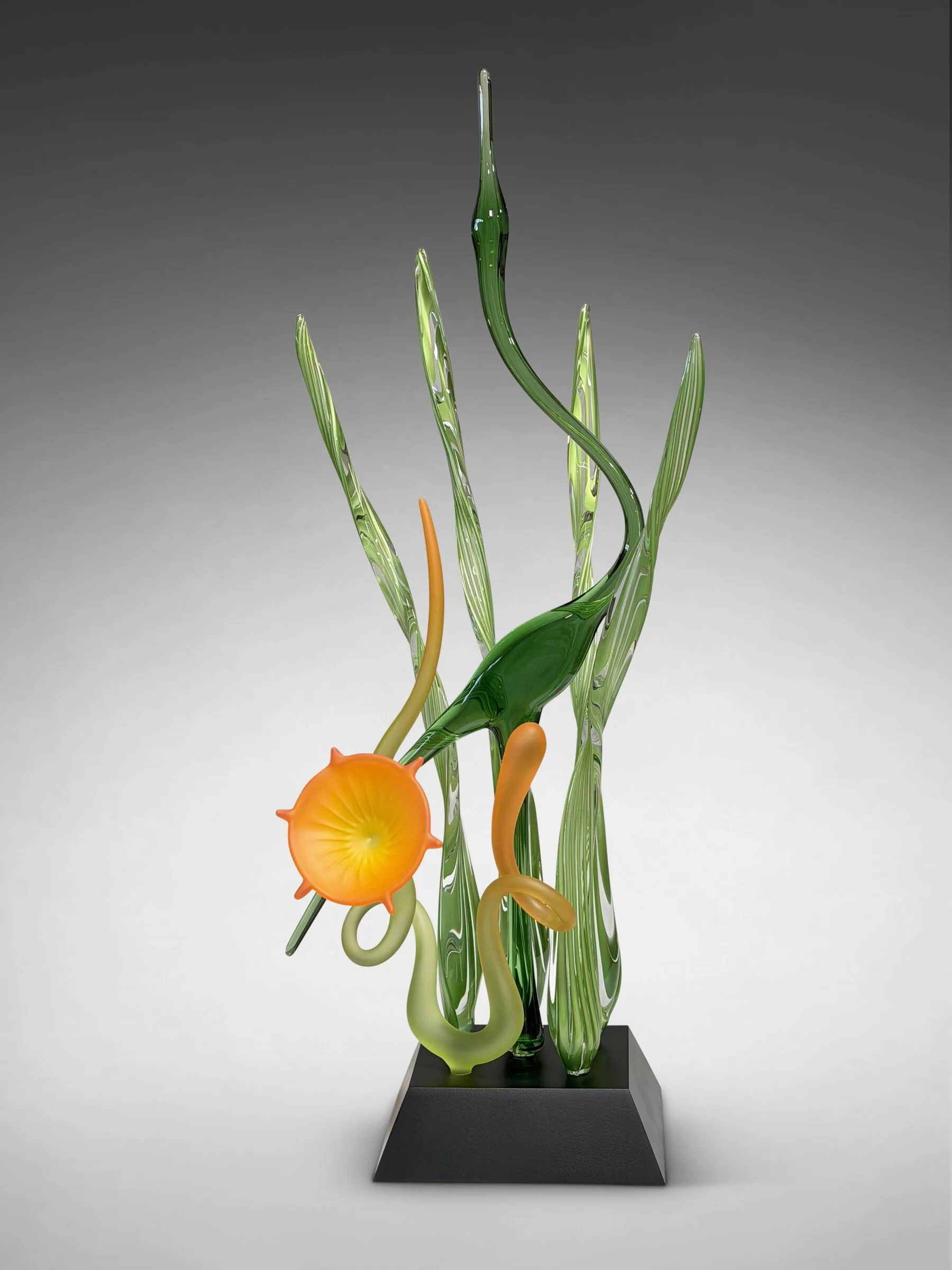 Heron's Sea Garden I, Lime Tangerine - Image 2