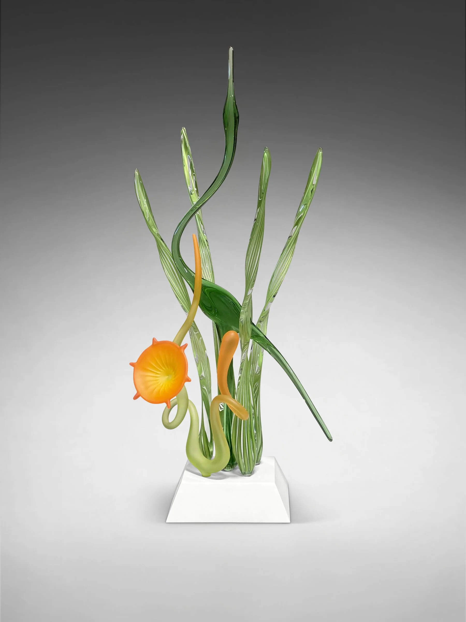 Heron's Sea Garden I, Lime Tangerine - Image 4