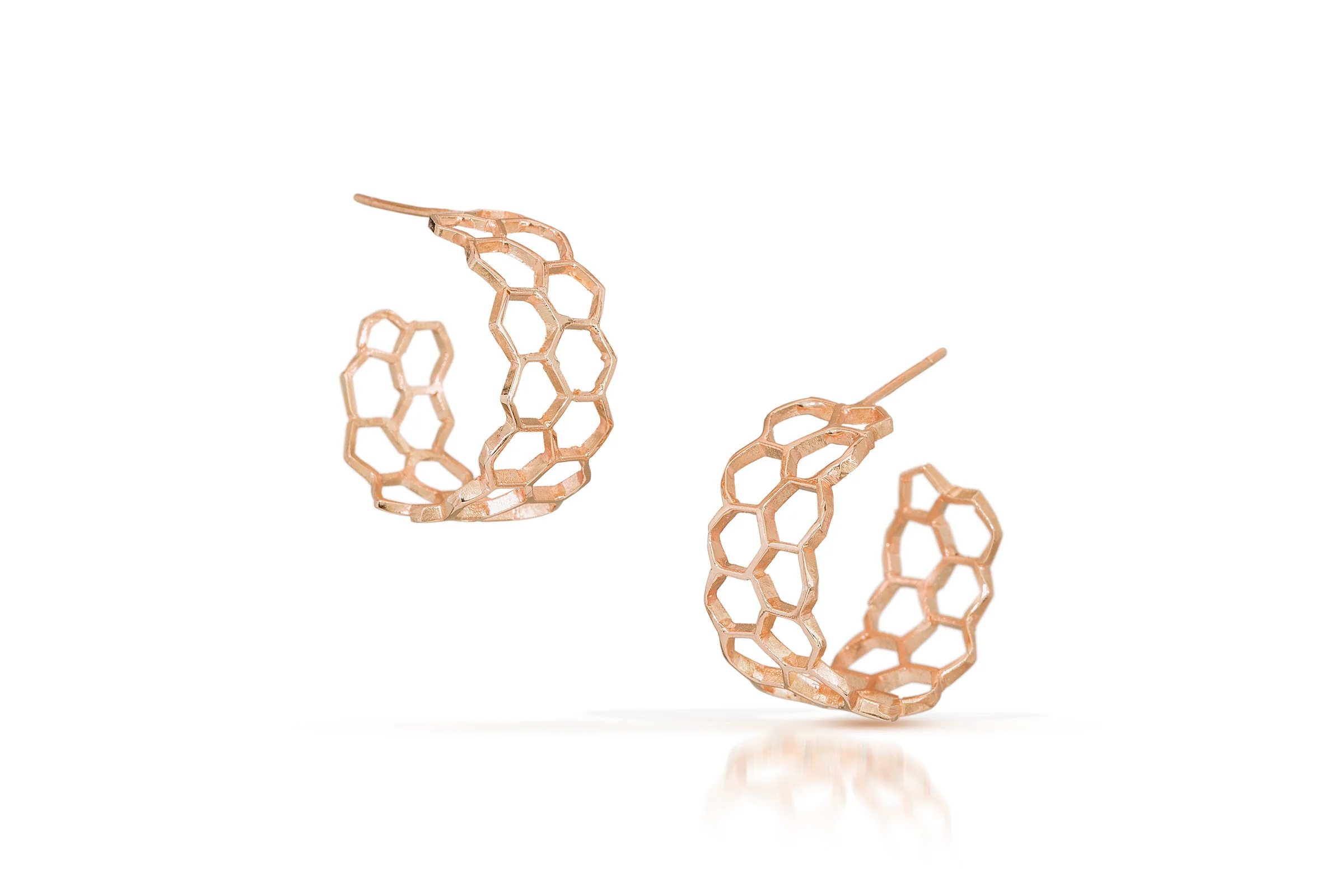 Honeycomb Hoop Earrings - Image 3
