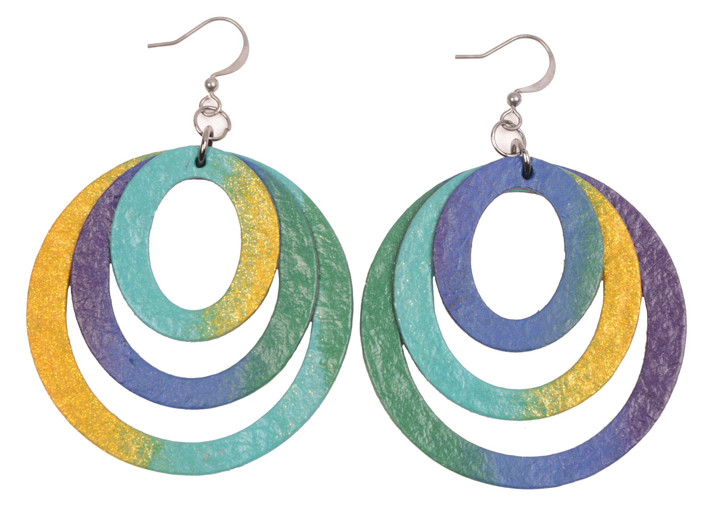 Hooper's Triplet Earrings - Peacock