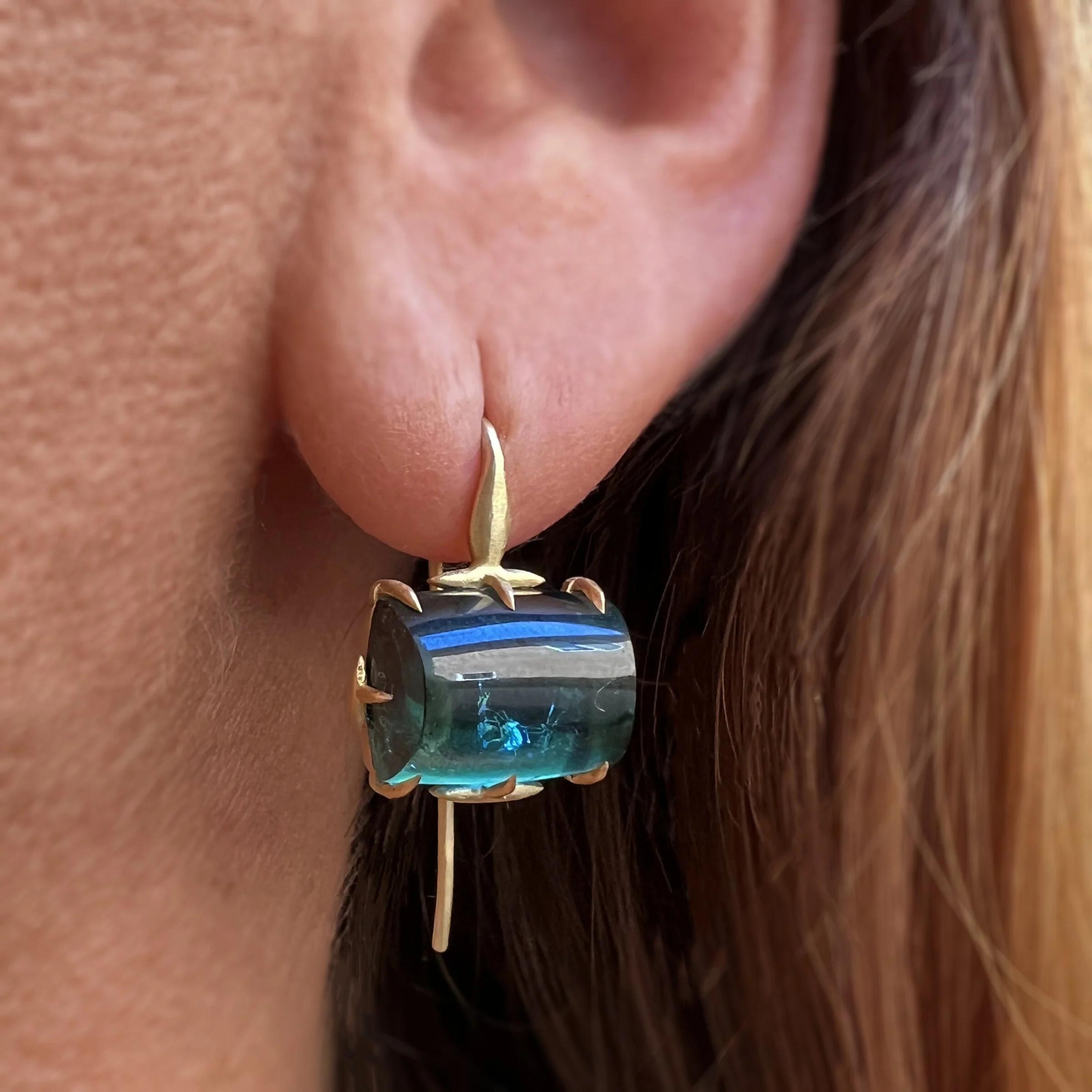 Indicolite Tourmaline Drop Earrings - Image 2