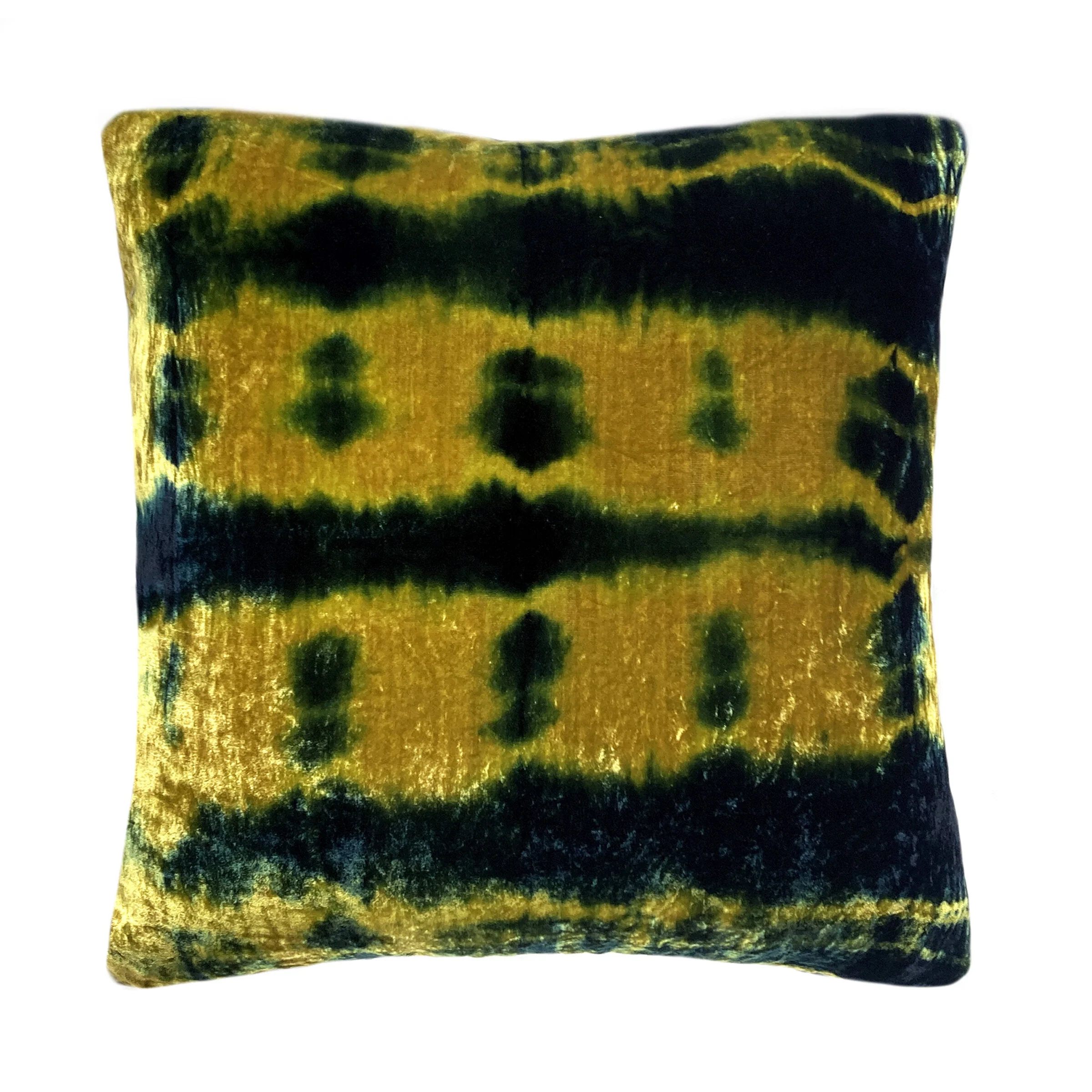 Inkblot Pattern Velvet Pillow - Gold, Standard