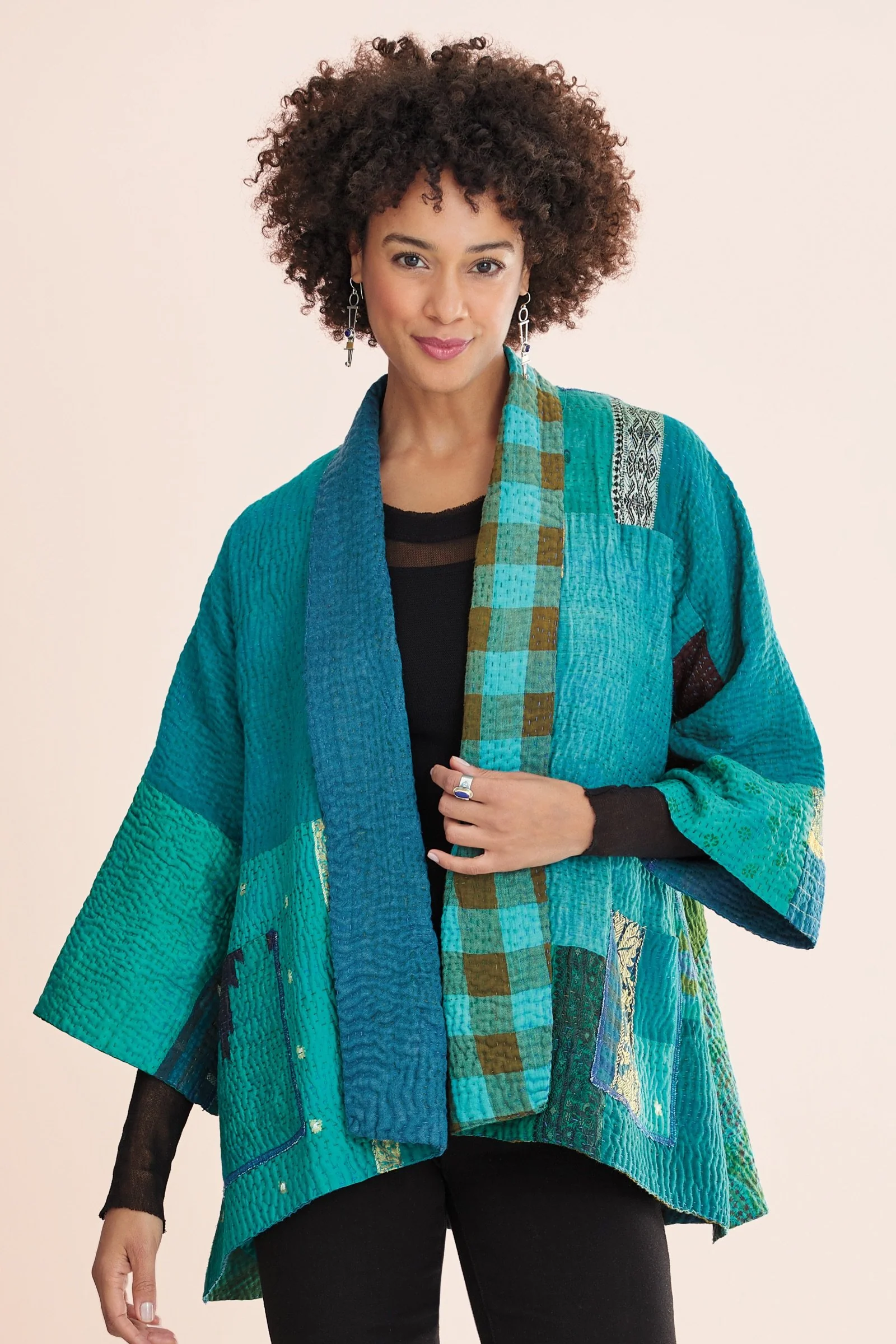 Kantha Kimono Jacket - Calypso