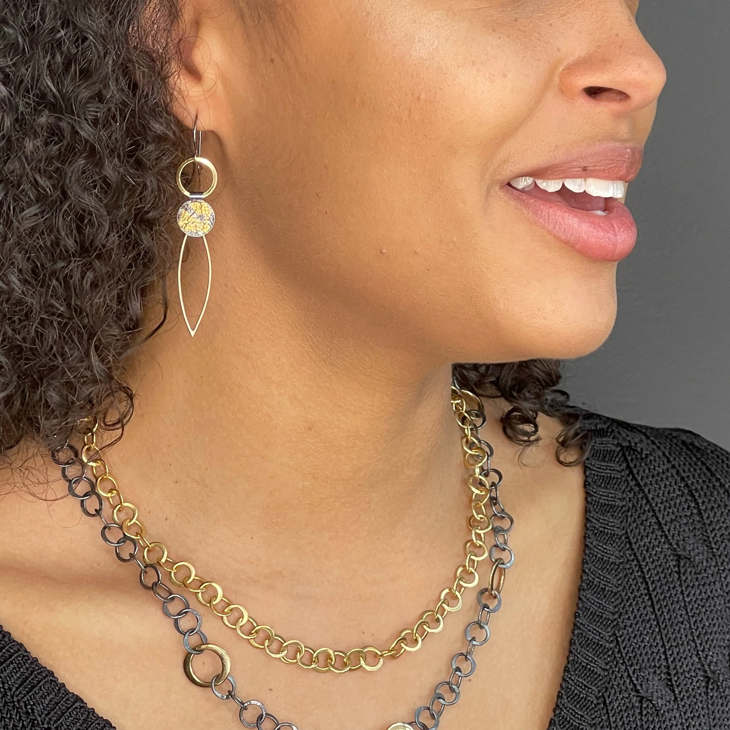 Keum-Boo Petal Earrings - Image 2