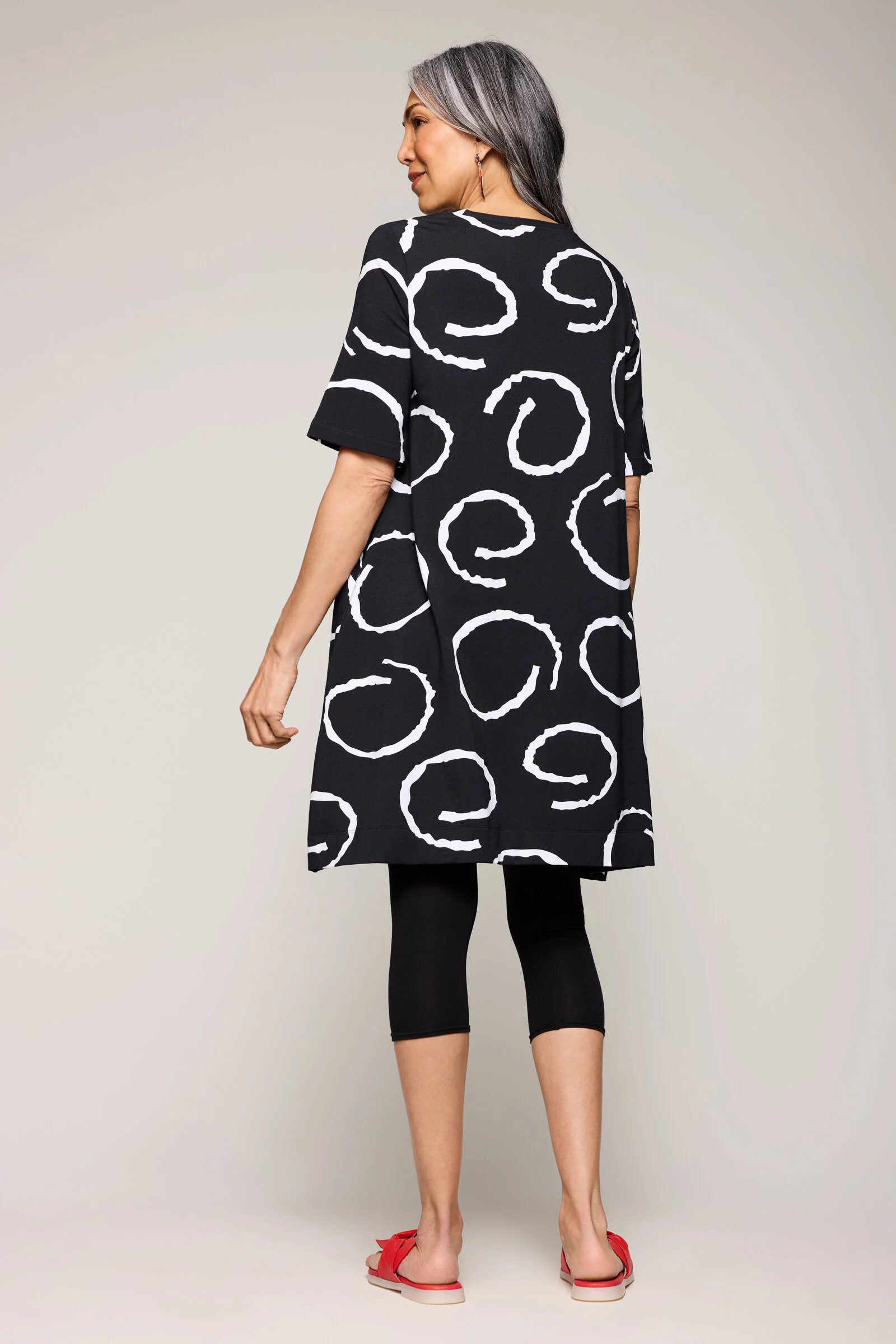 Nalani Swing Dress - Black Torn Circles - Image 2