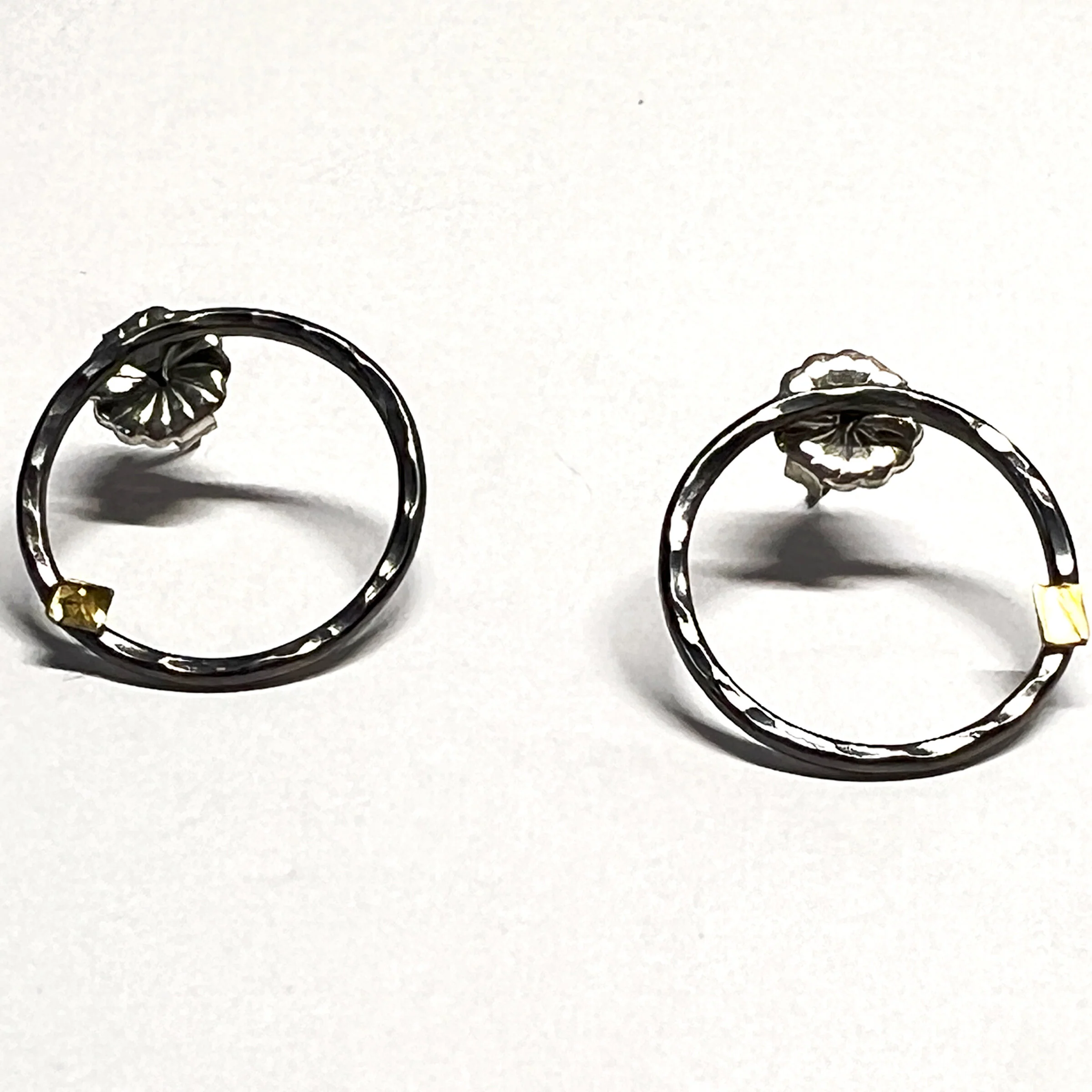 Large Circle Stud Earrings