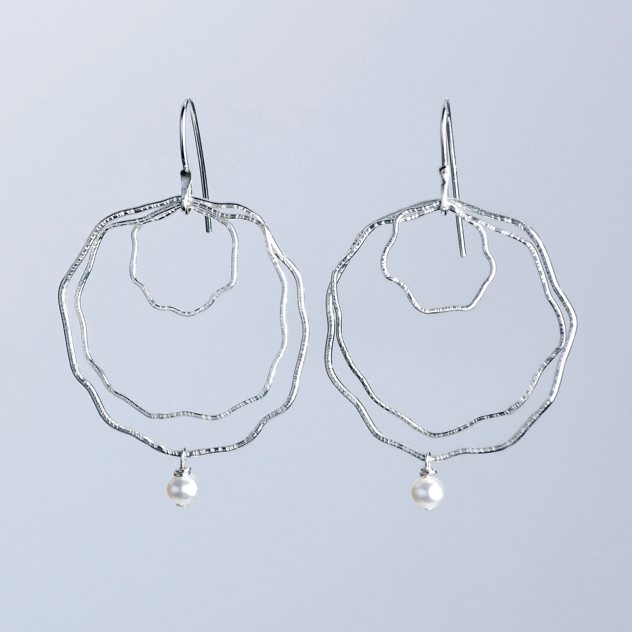 Large Pearl Blossom Drop Earrings