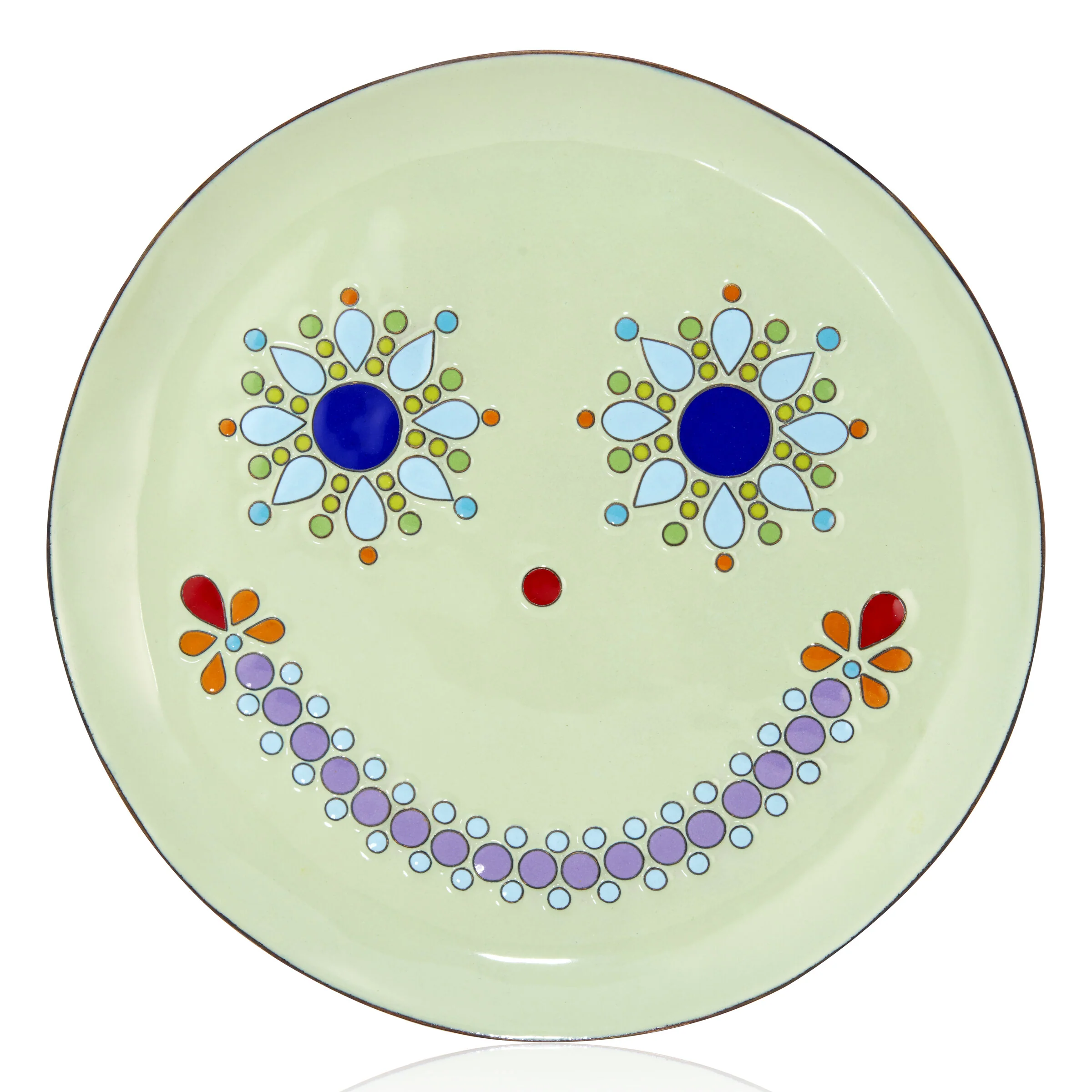Large Smiley Enamel Plate