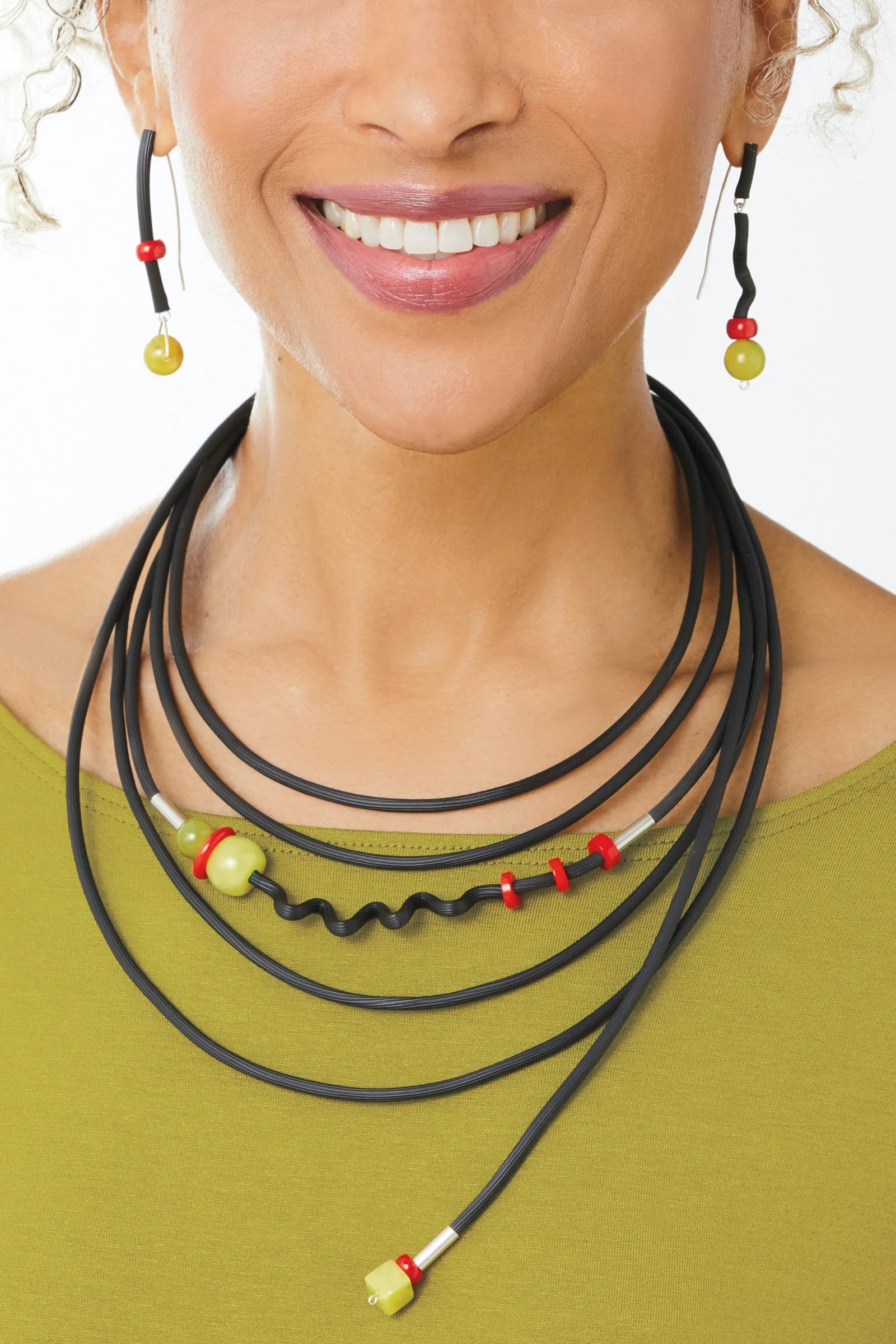 Lemon Jade and Coral Earrings - Image 2