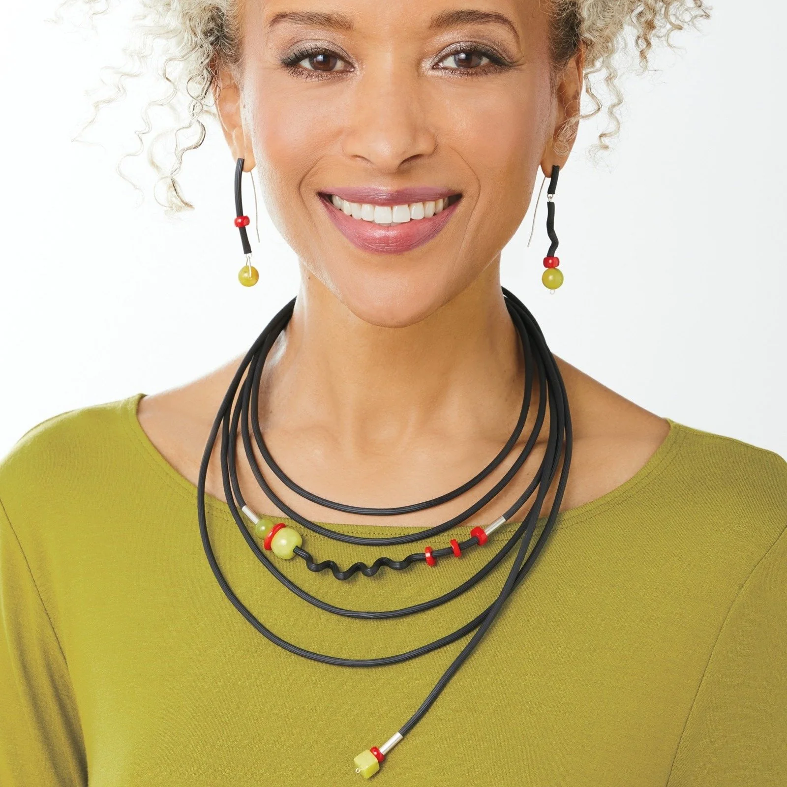 Lemon Jade and Coral Necklace - Image 2