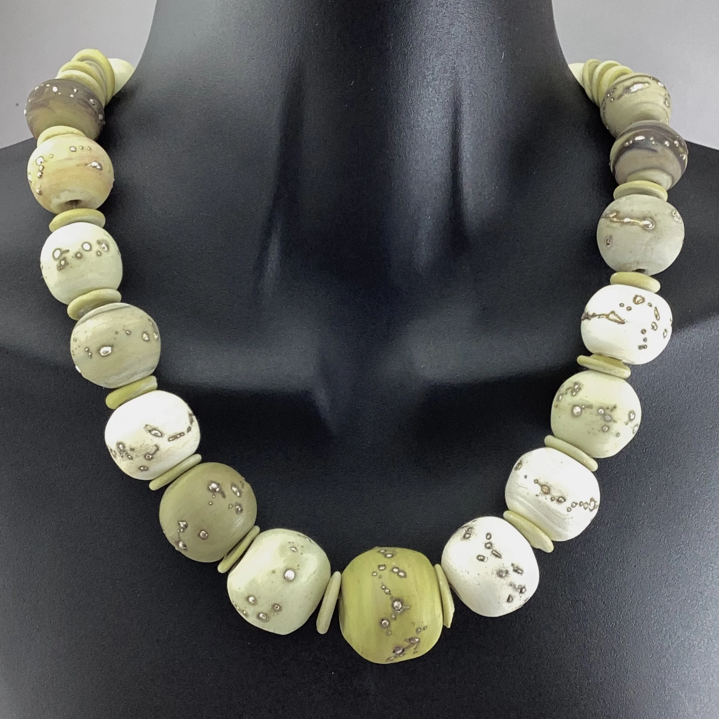 Light Planetoid Bead Necklace VI - #6 Lt. Planetoid Necklace - Image 2