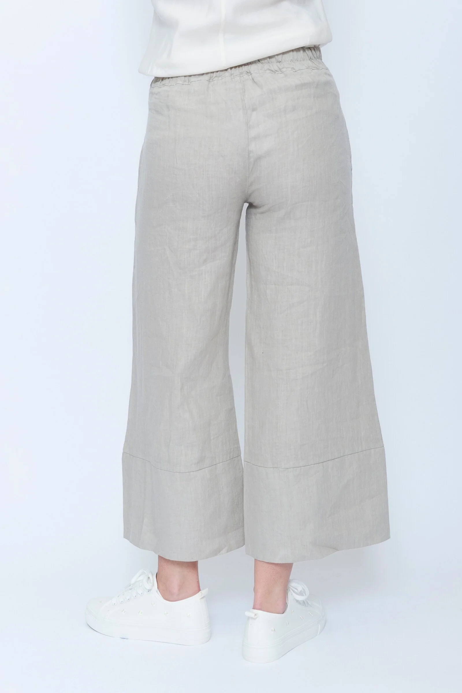 Linen Flare Pant - Beige - Image 2