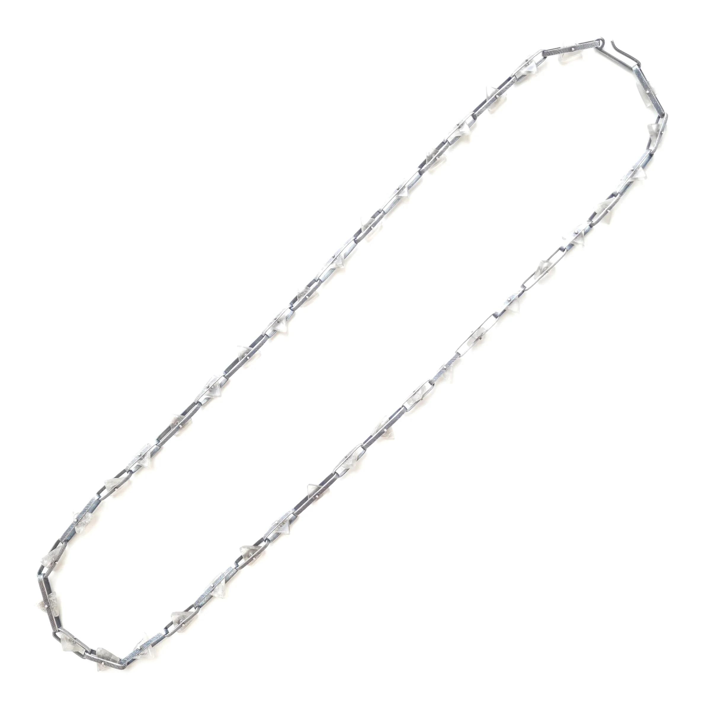 Long Quartz Triangle Band Link Necklace - Image 3