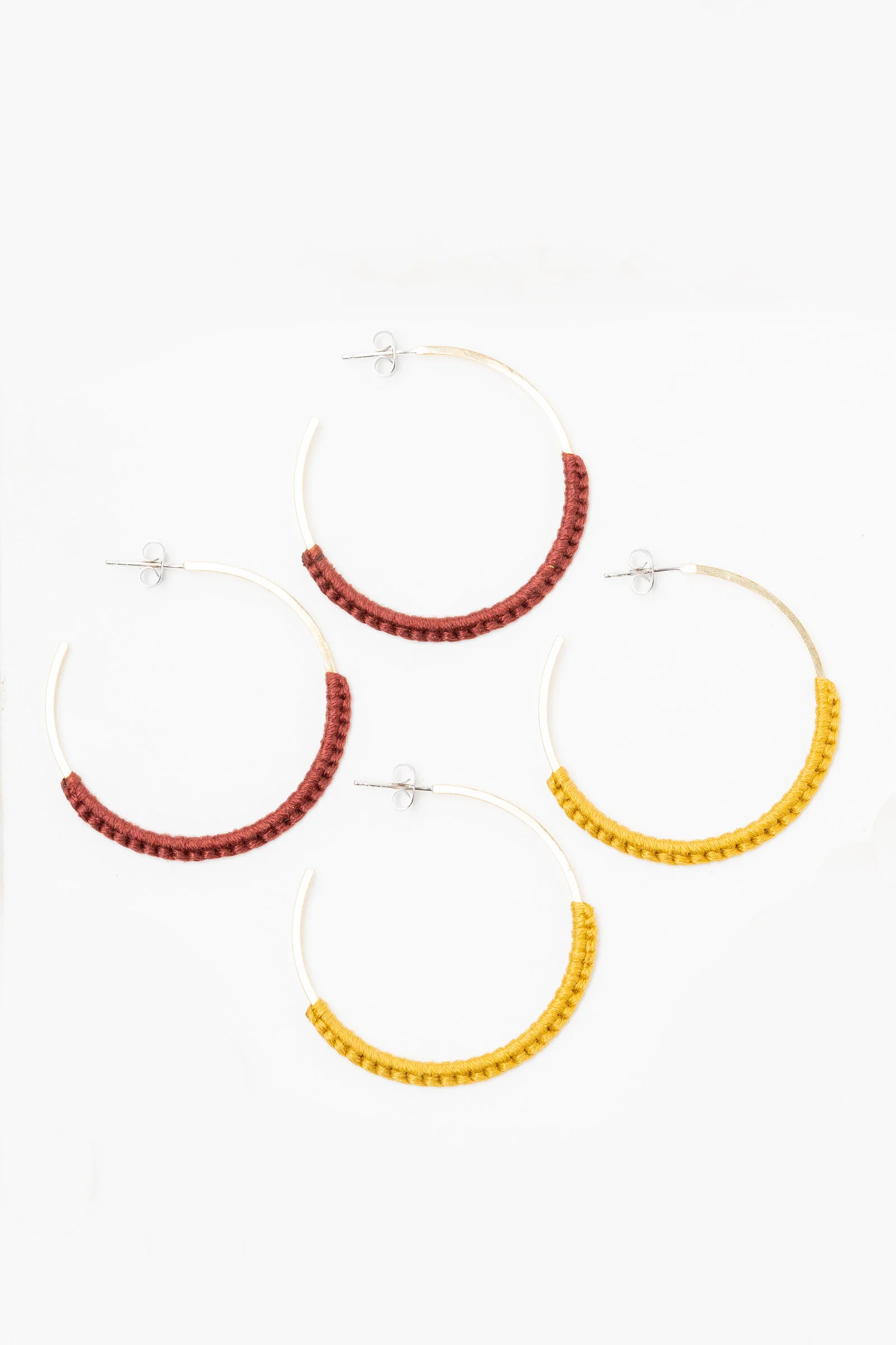 Macrame Hoop Earring Set
