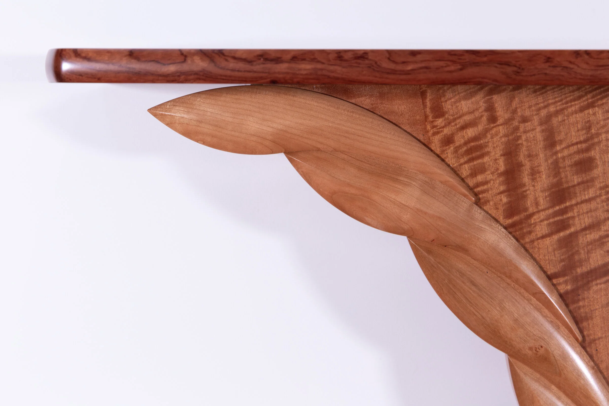 Makore and Bubinga Wings Hall Table - Image 3