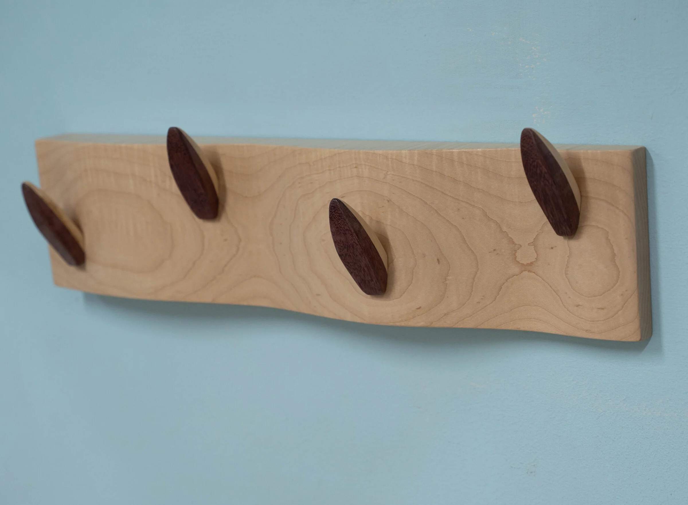 Maple and Purpleheart Coat Rack II - Image 2
