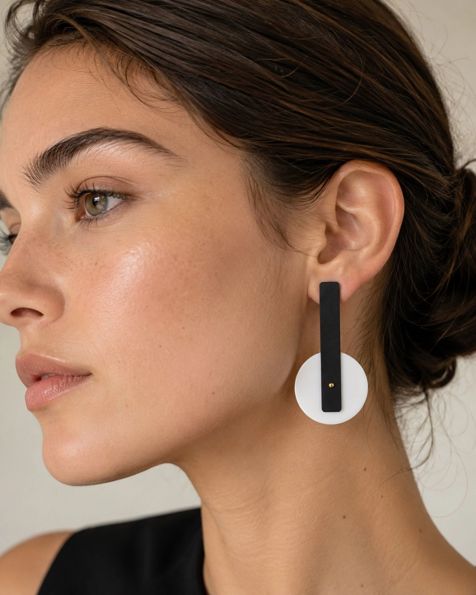 Marlowe Earrings - White/Black - Image 2