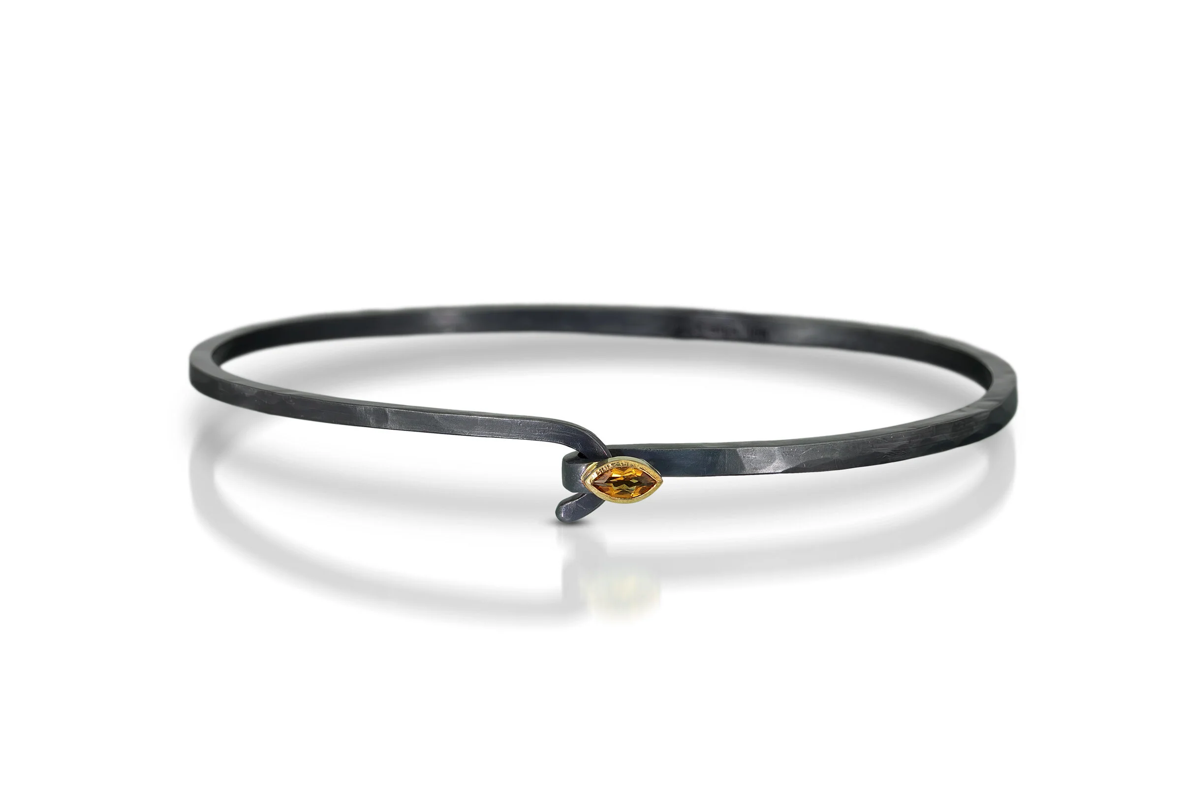 Marquise Gemstone Hook Bracelet - Citrine