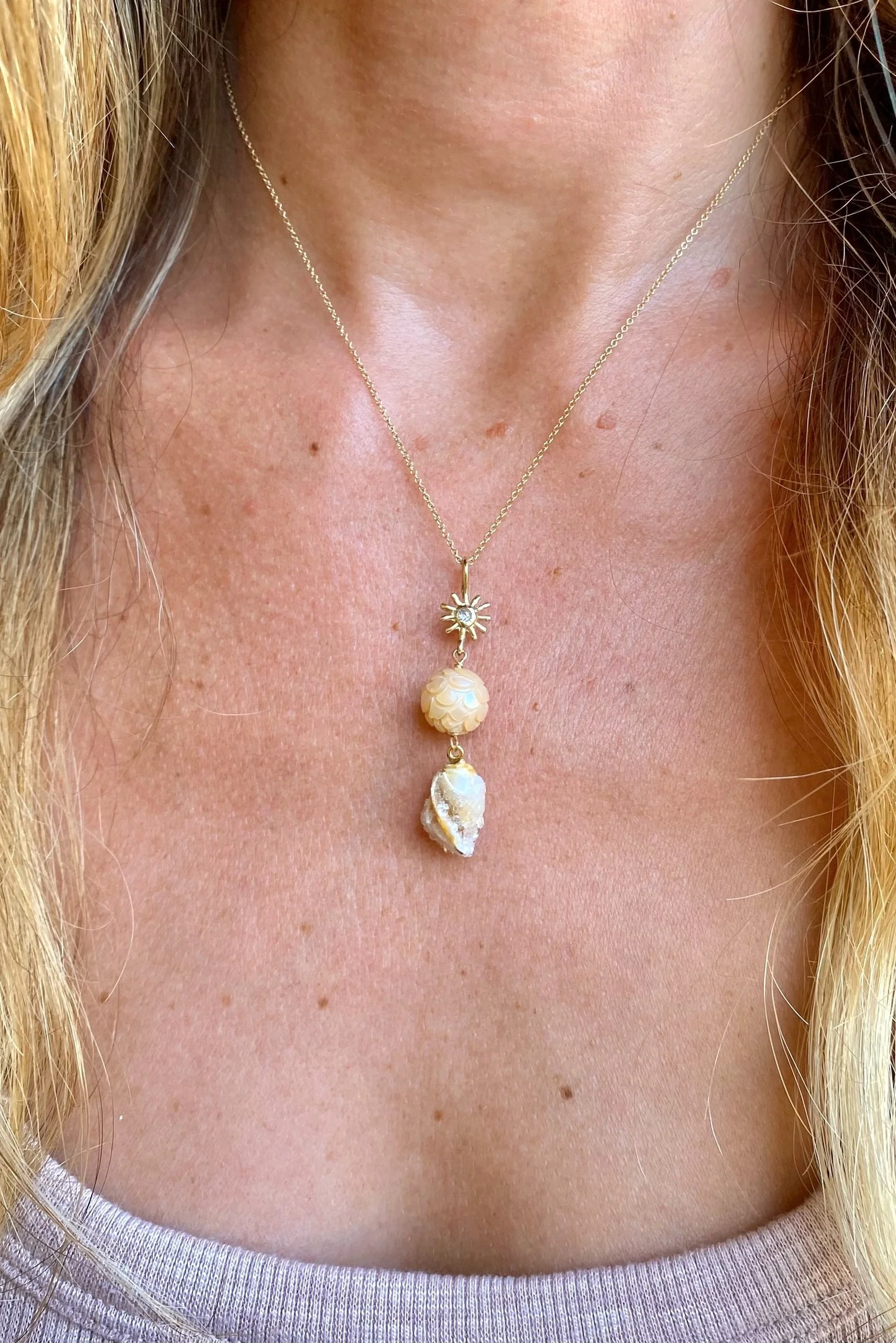 Mermaid Druzy Shell Pendant - Image 3
