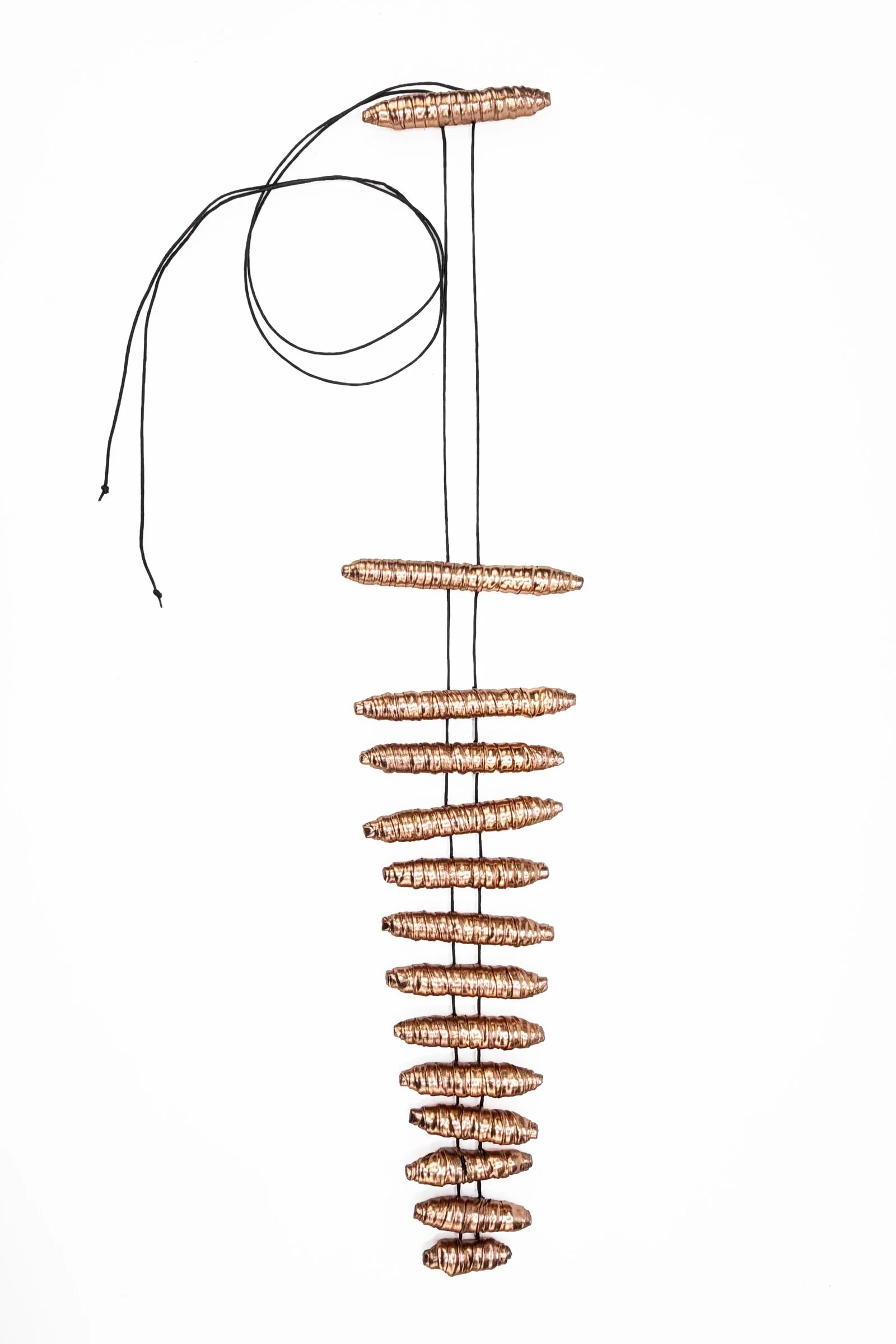 Metallic Cocoon Necklace - Bronze