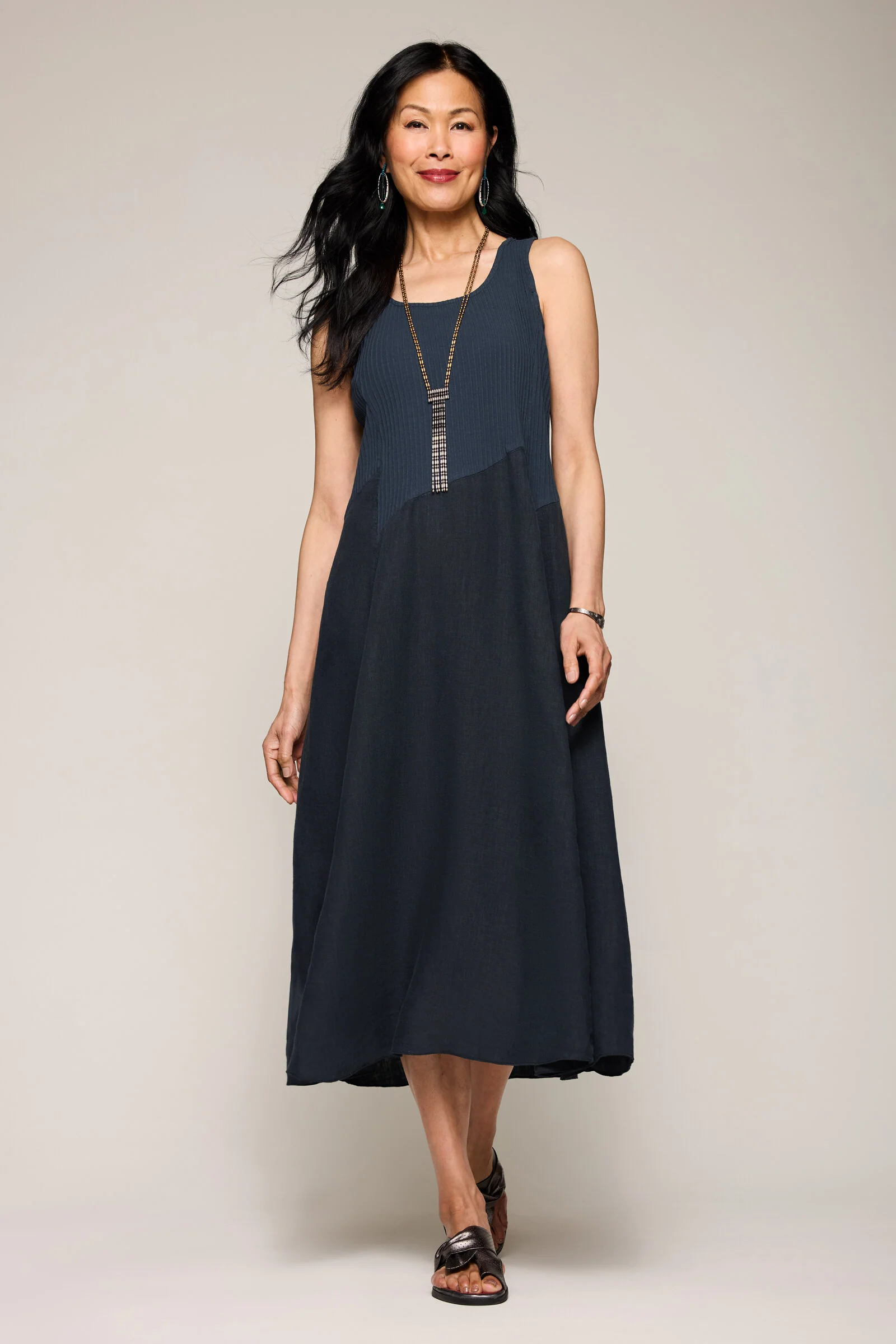 Mixed-Media Tie Dress - Image 2