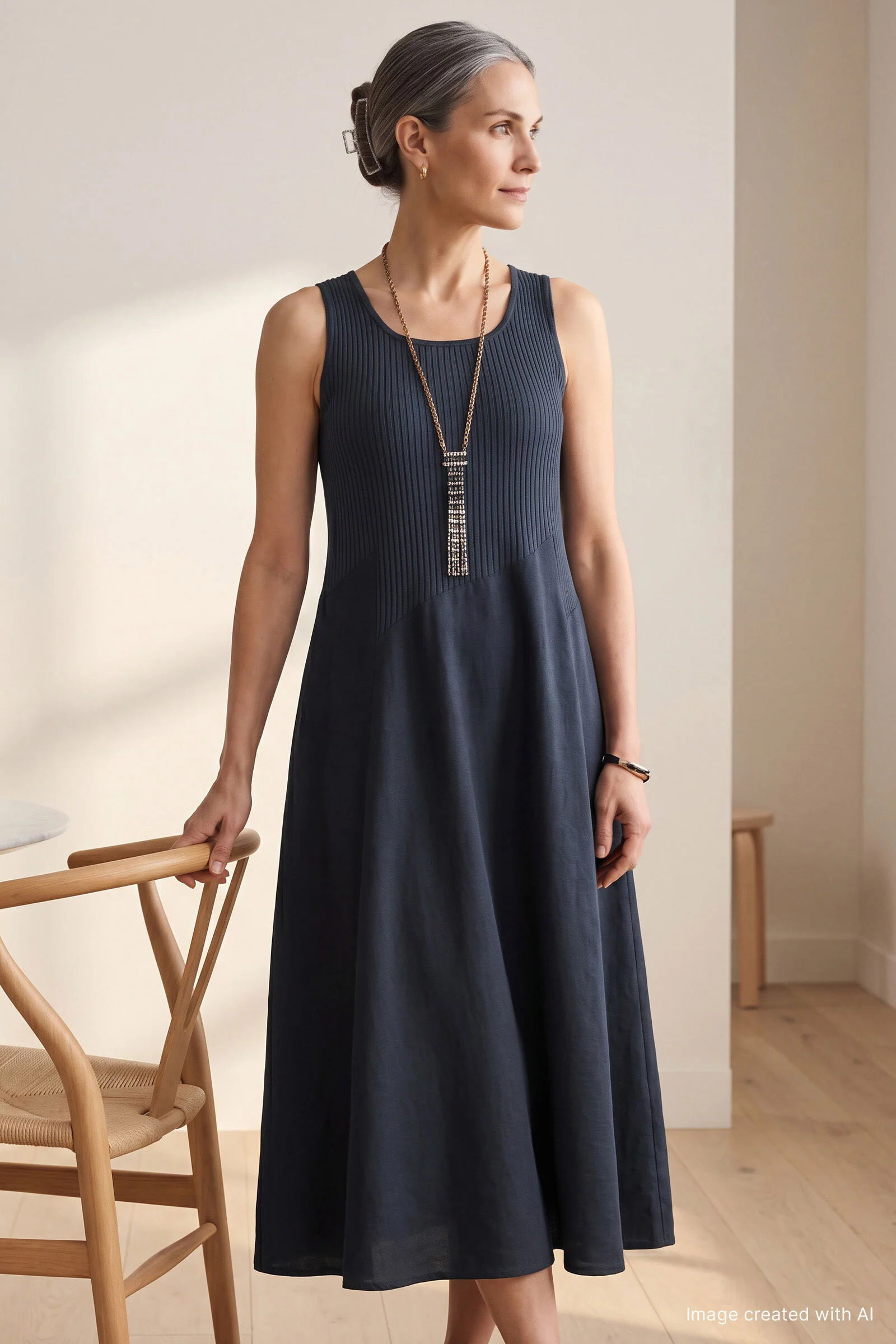 Mixed-Media Tie Dress