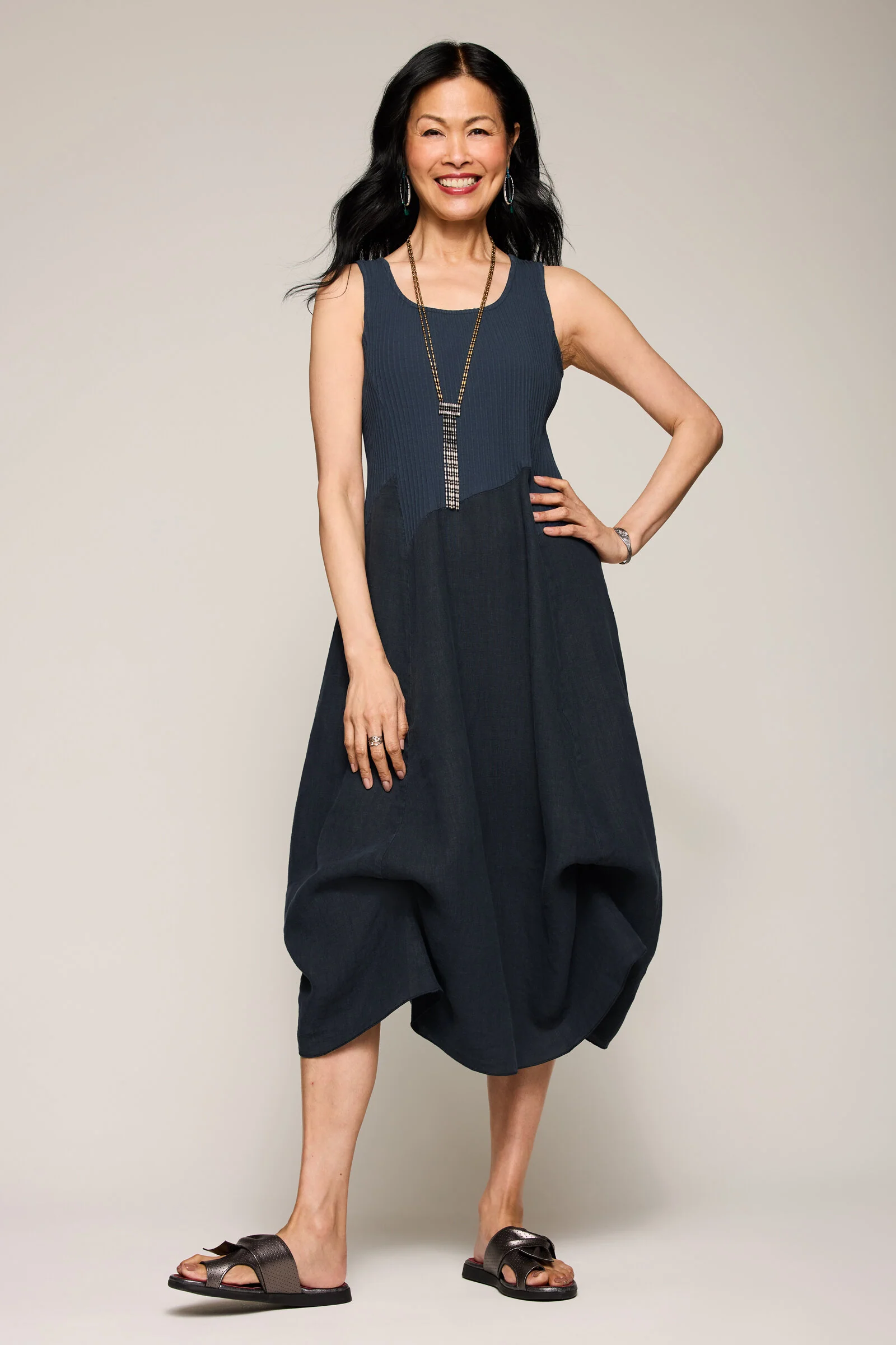 Mixed-Media Tie Dress - Image 4
