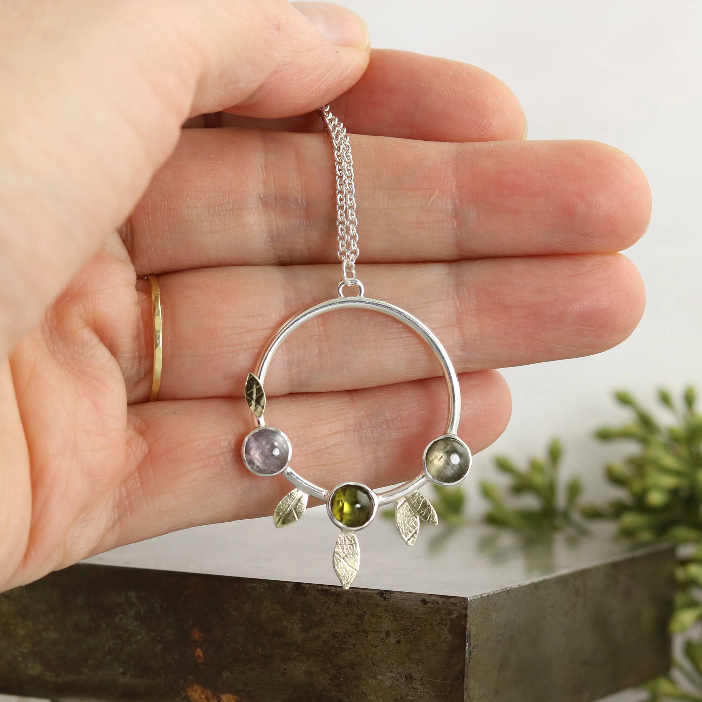 Mixed Metal Tourmaline Pendant - Image 2