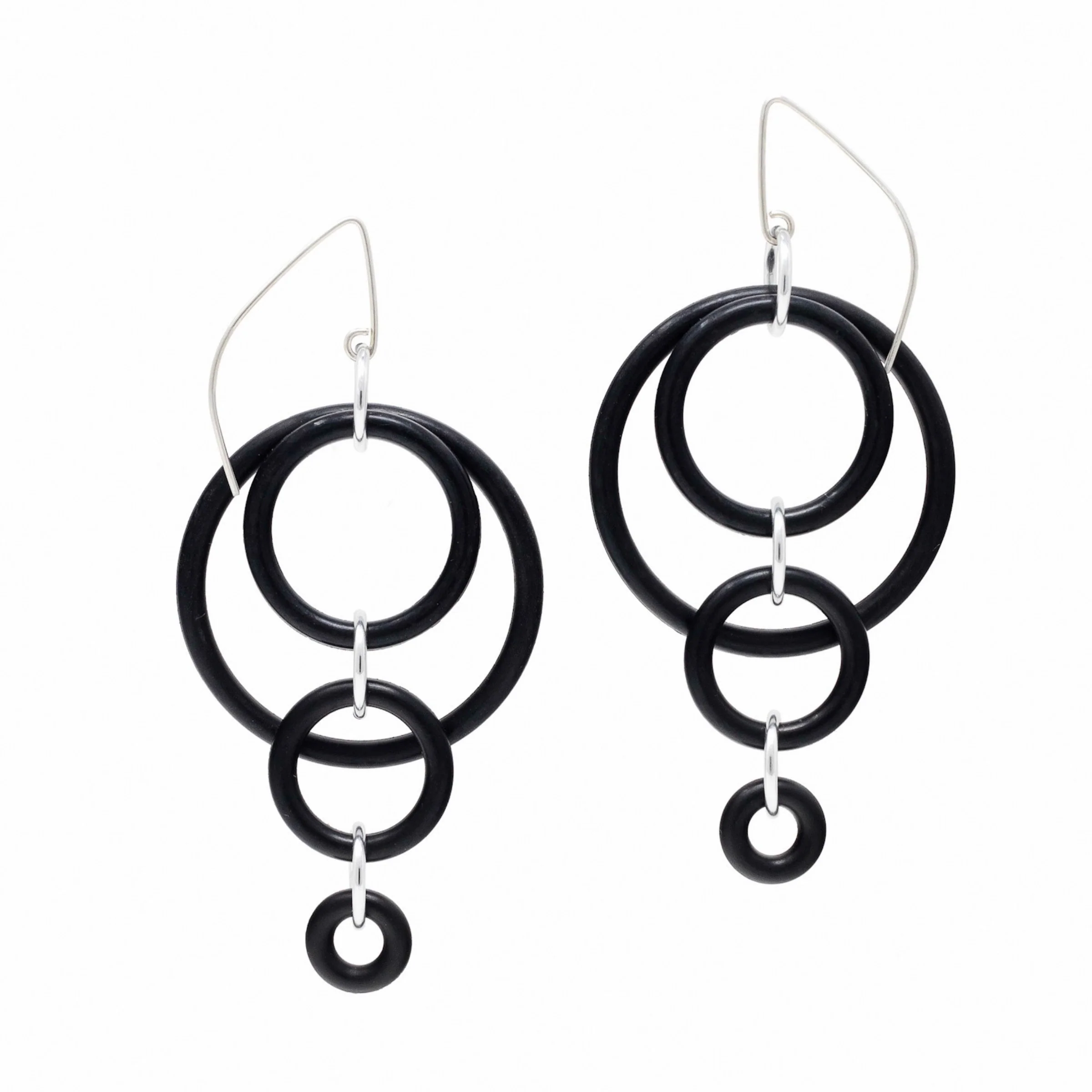 Mona Earrings - Silver Toned Jump Rings