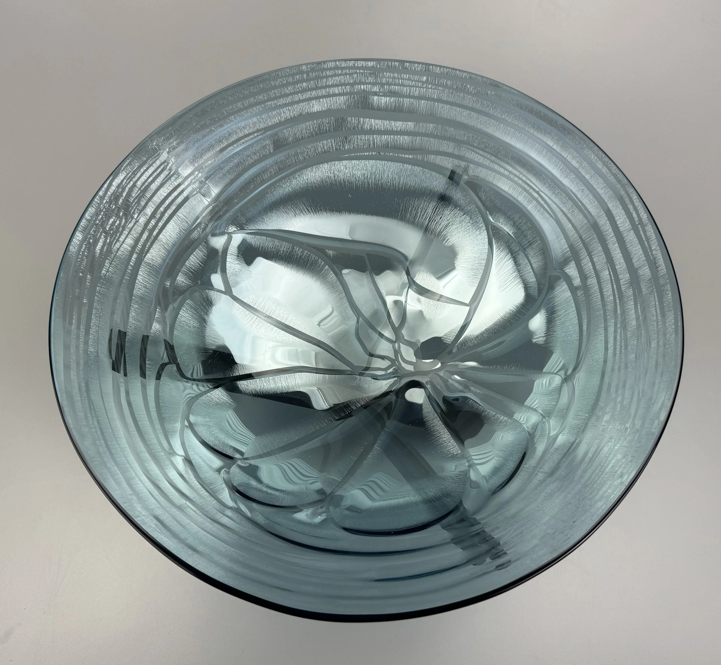Moonlit Lake Round Bowl on Tripod Pedestal - Image 2