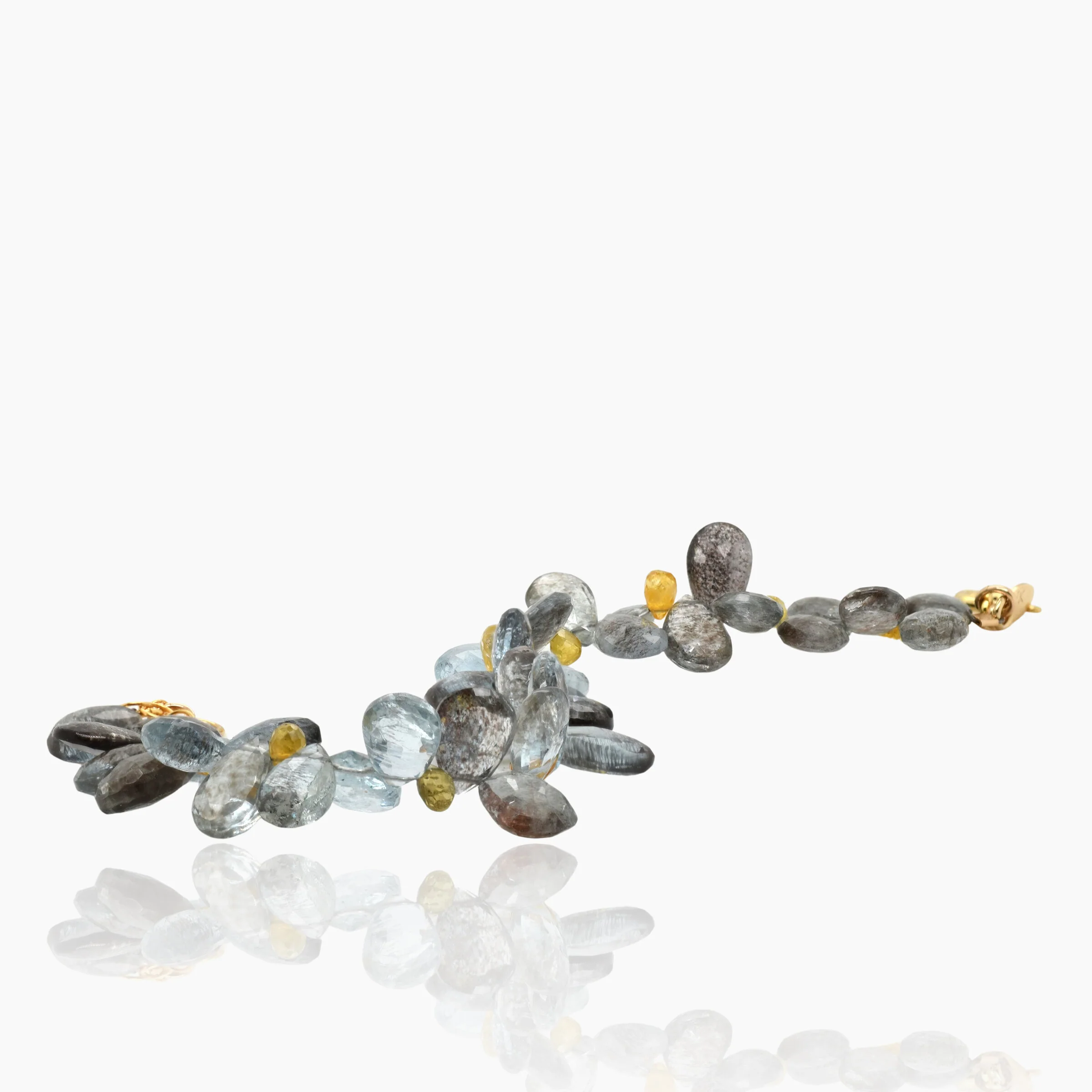 Moss Aquamarine & Yellow Sapphire Bracelet - Image 3