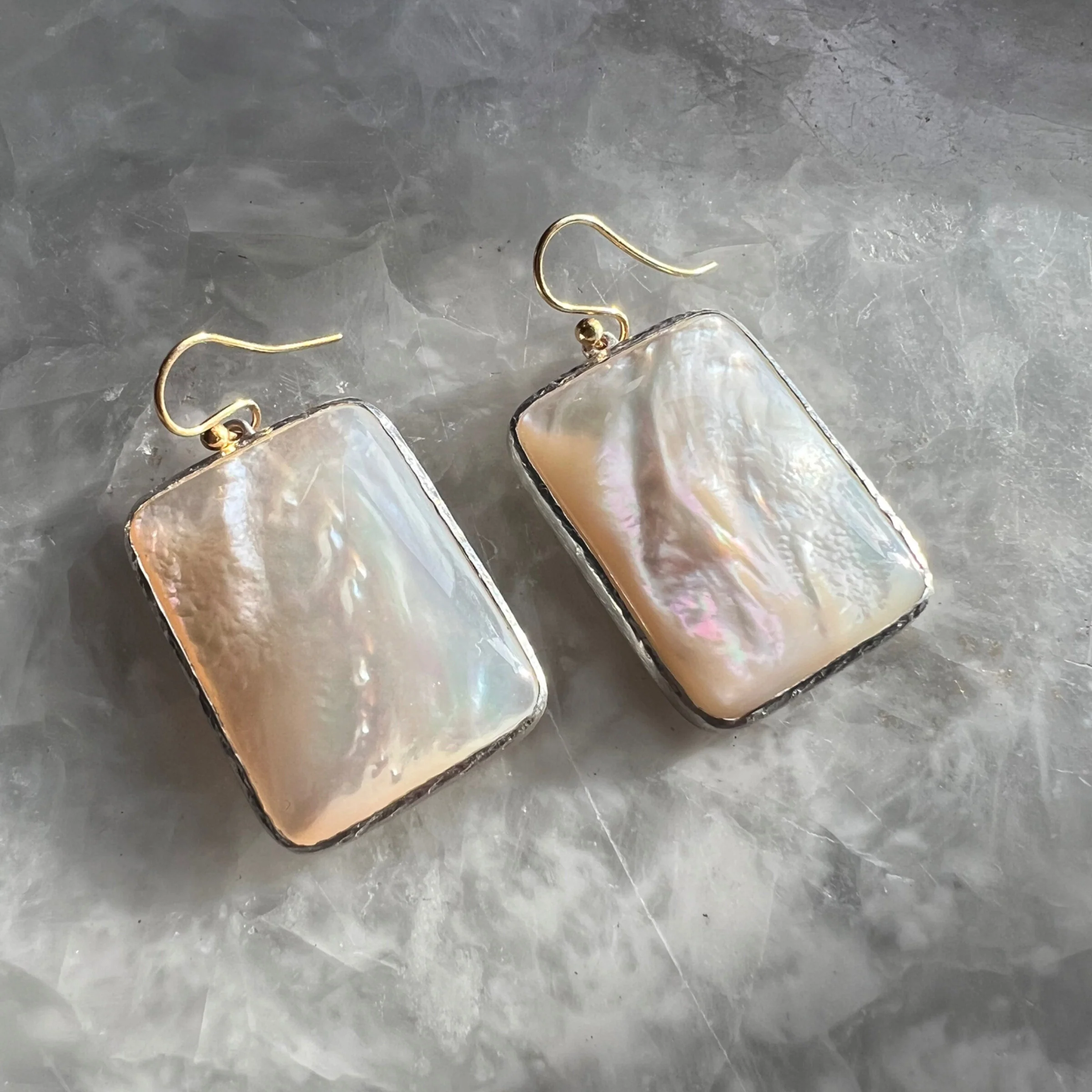 Mother-of-Pearl Statement Earrings - Image 3