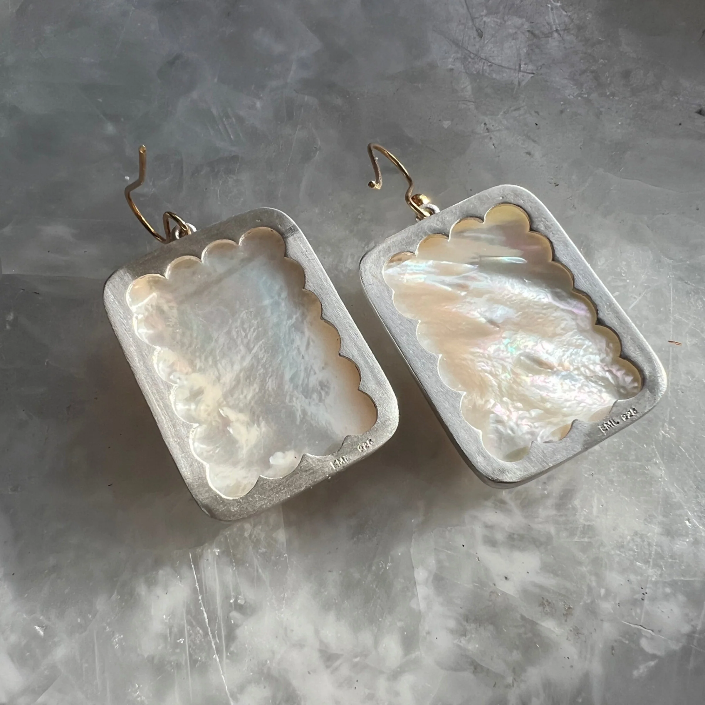 Mother-of-Pearl Statement Earrings - Image 4