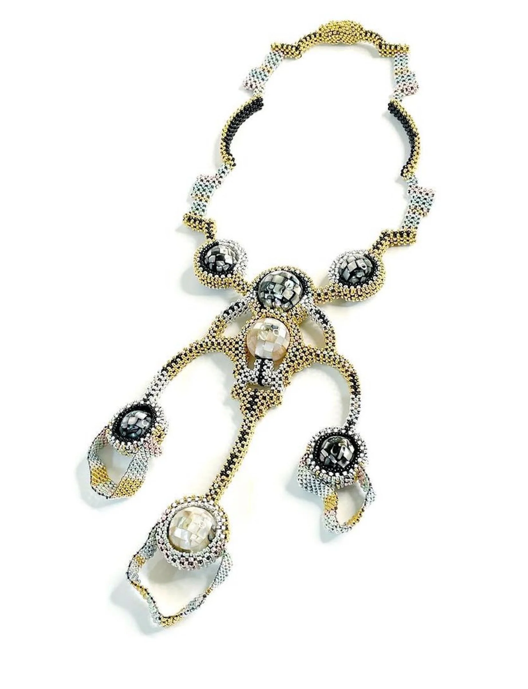 Narcissus Necklace II - Silver, Gold and Mother-of-Pearl