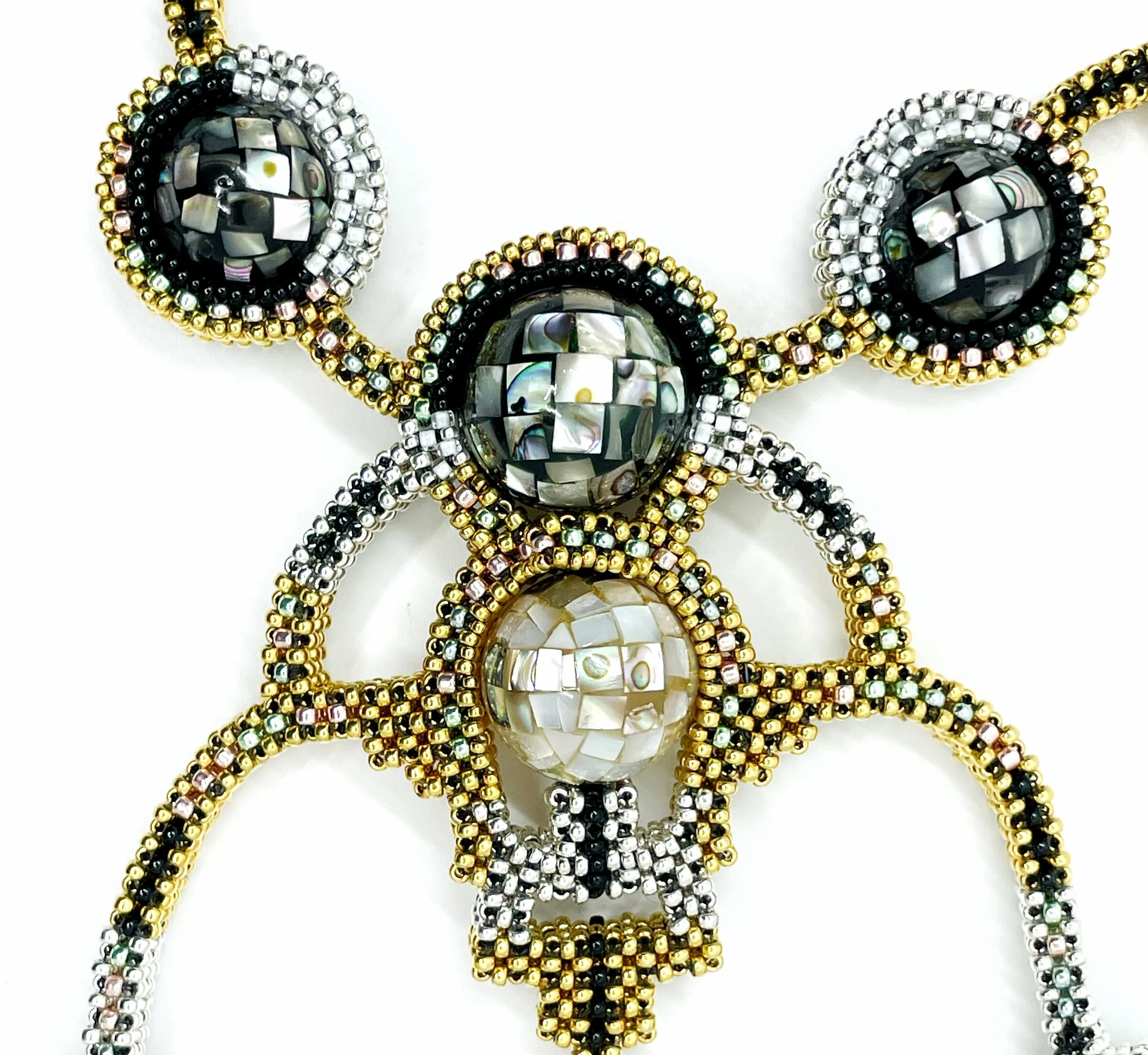 Narcissus Necklace II - Silver, Gold and Mother-of-Pearl - Image 3