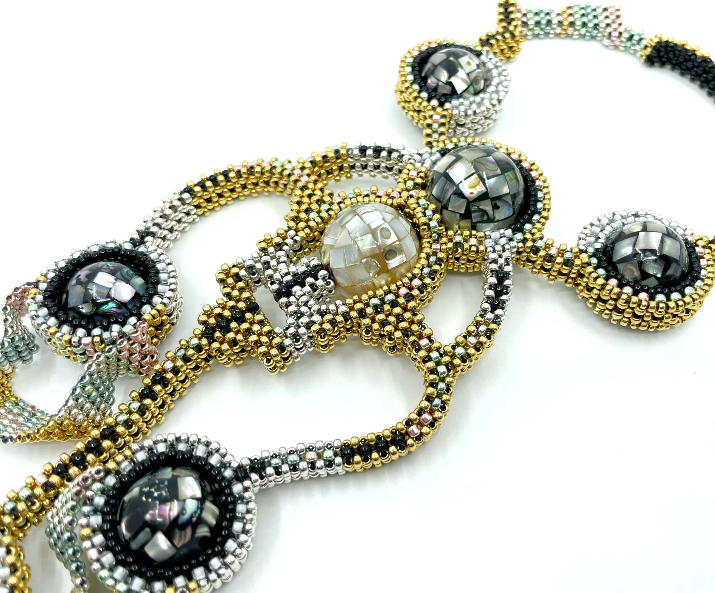 Narcissus Necklace II - Silver, Gold and Mother-of-Pearl - Image 4